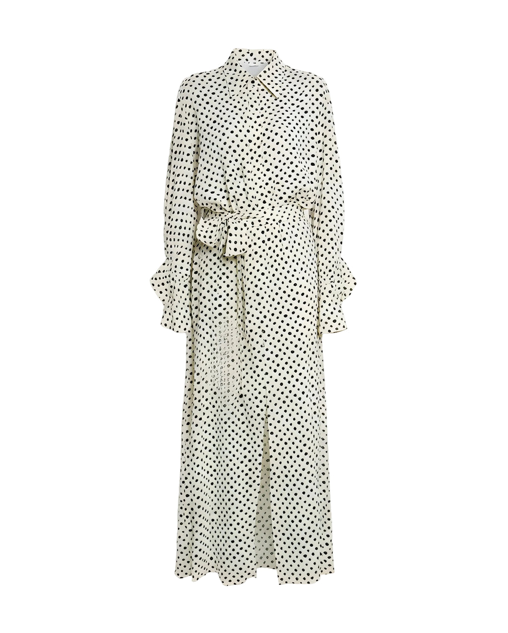Polka-Dot Silk Maxi Dress