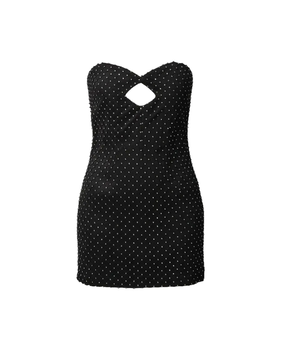 Crystal-Embellished Mini Dress