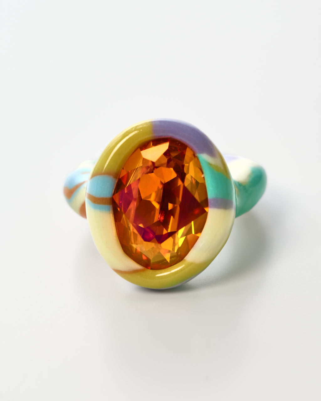 Multicolor Oval Ring