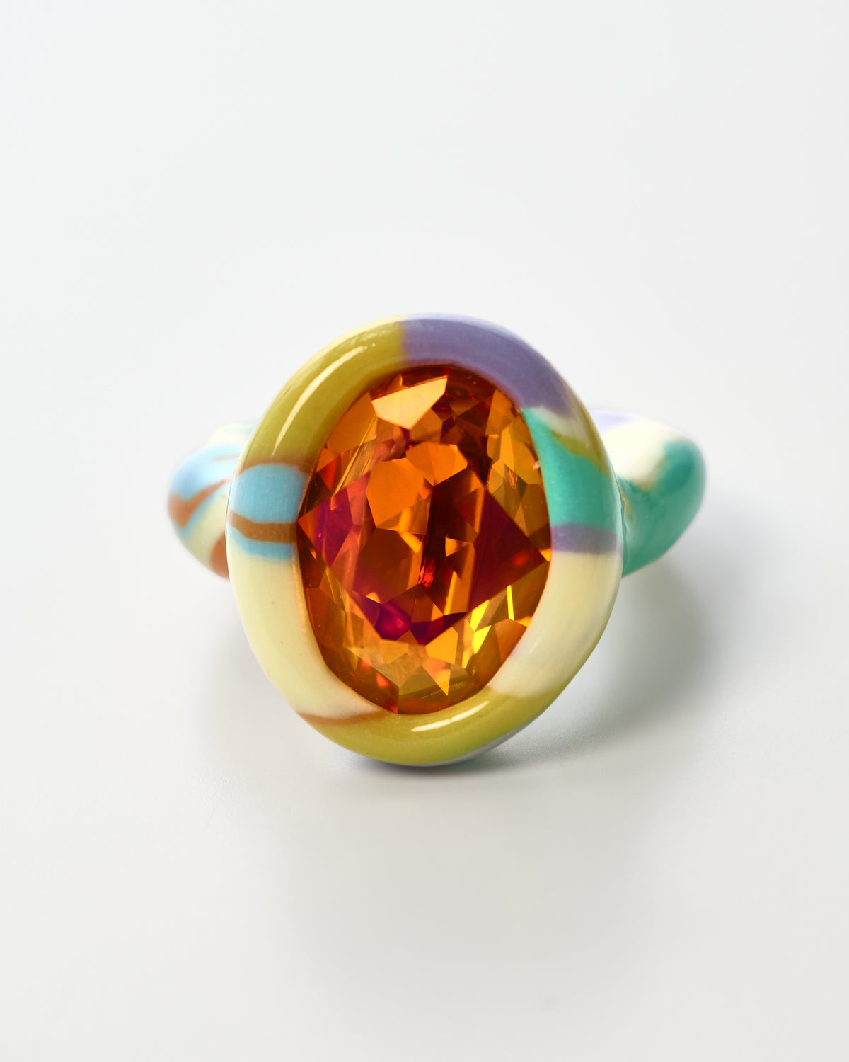 Multicolor Oval Ring