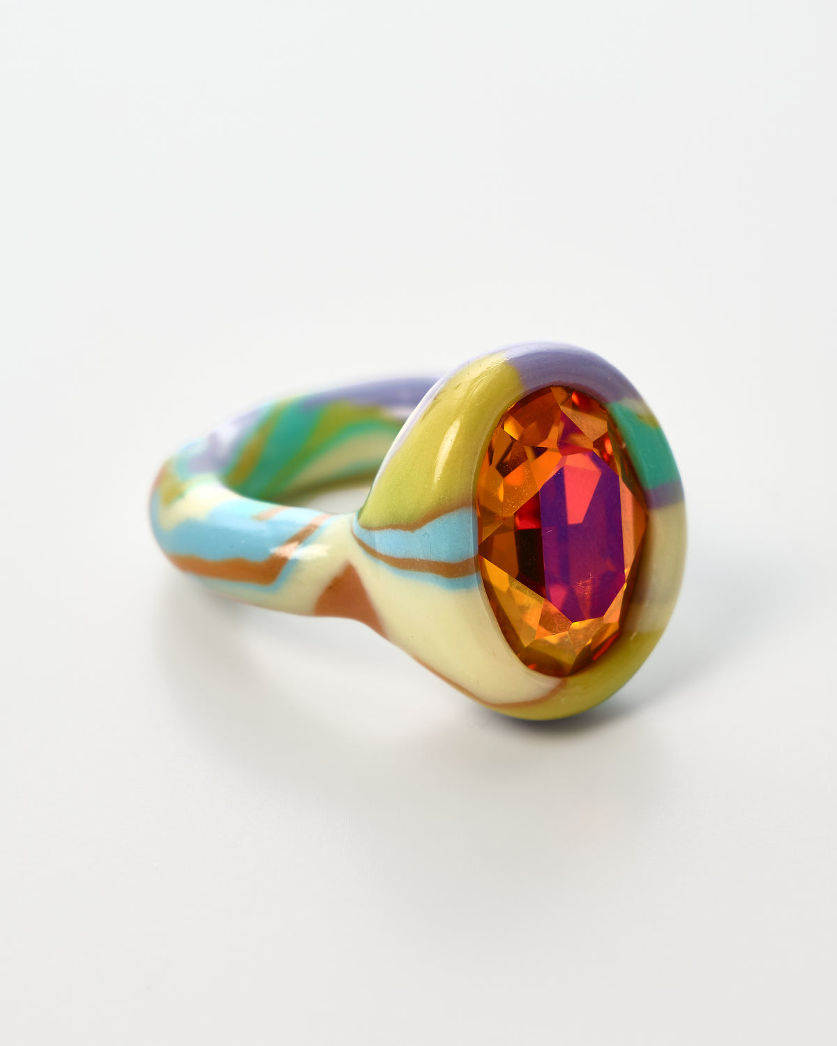 Multicolor Oval Ring