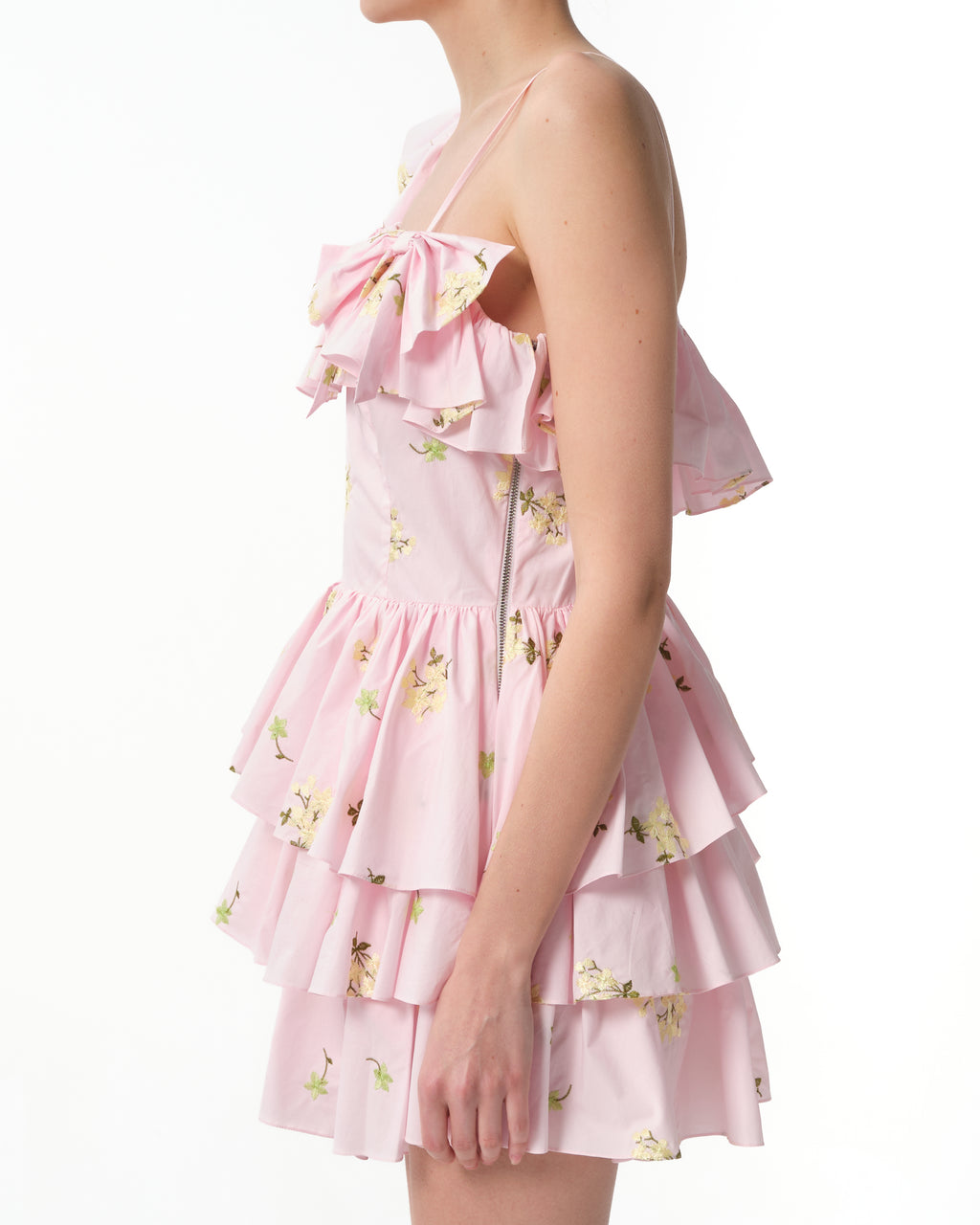 Asymmetric Floral Mini Dress