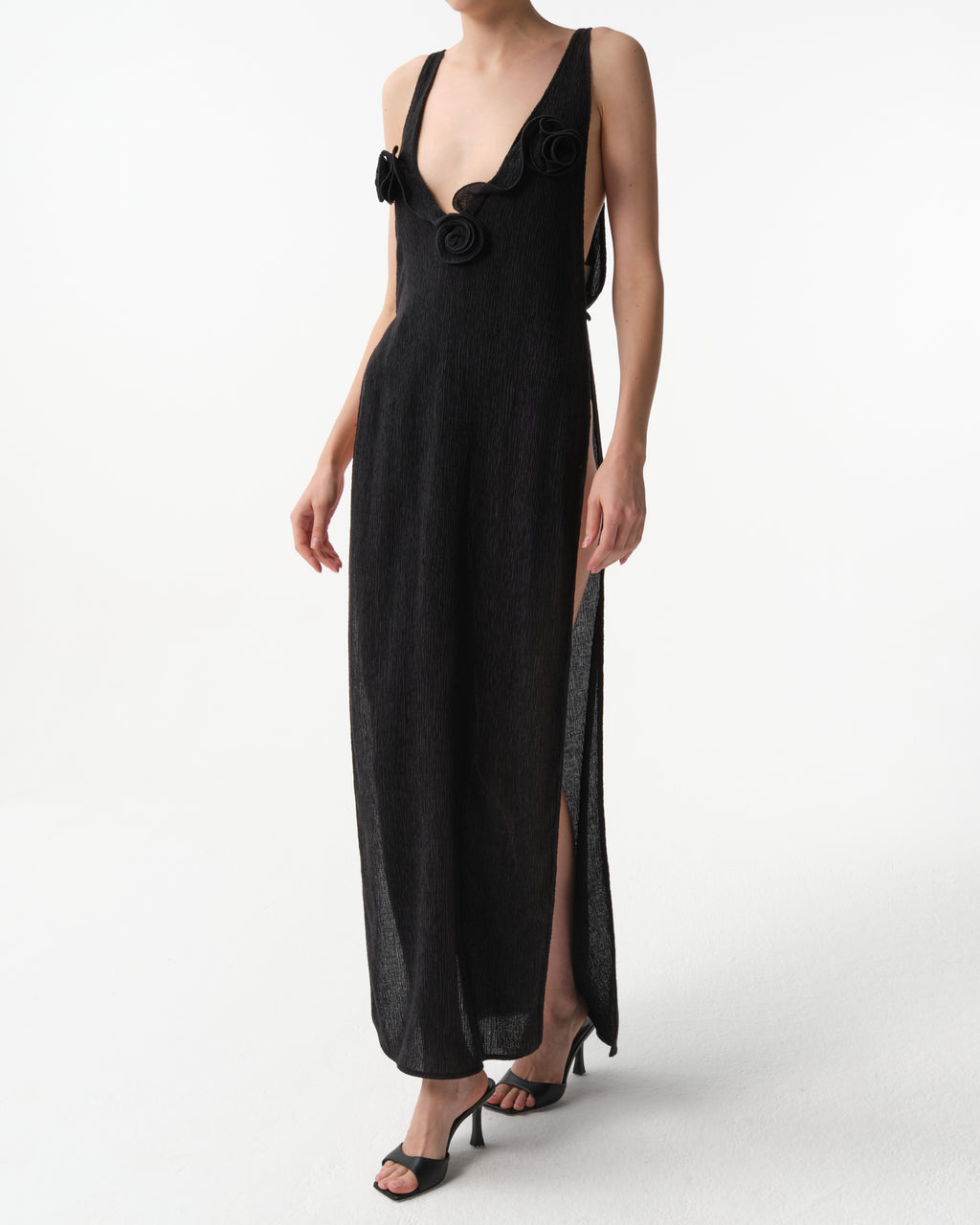 Crepe High-Leg Maxi Dress