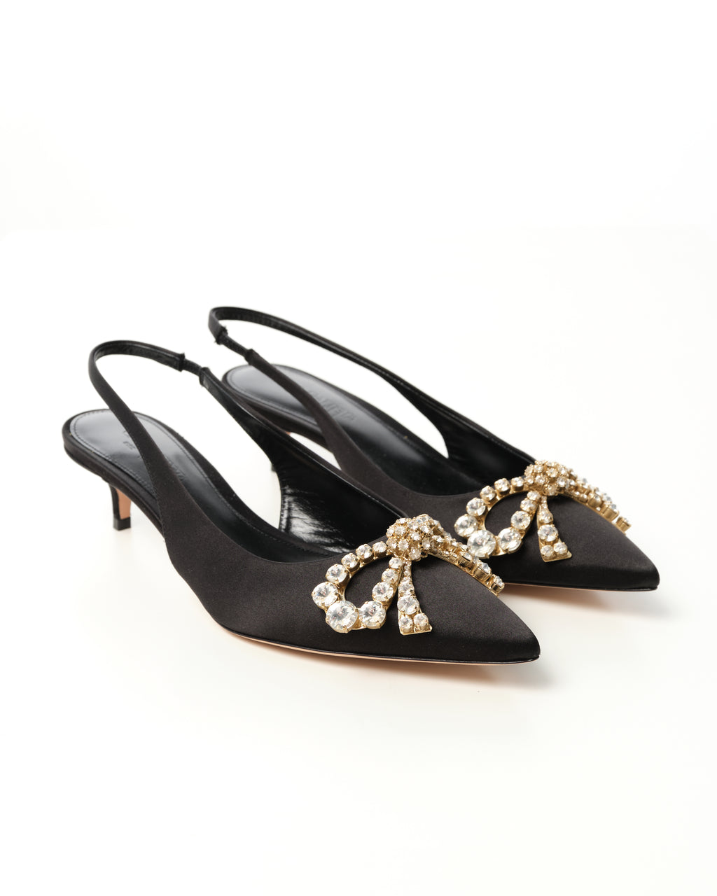 Crystal-Embellished Slingback Pumps