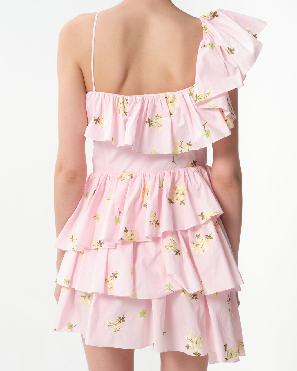 Asymmetric Floral Mini Dress