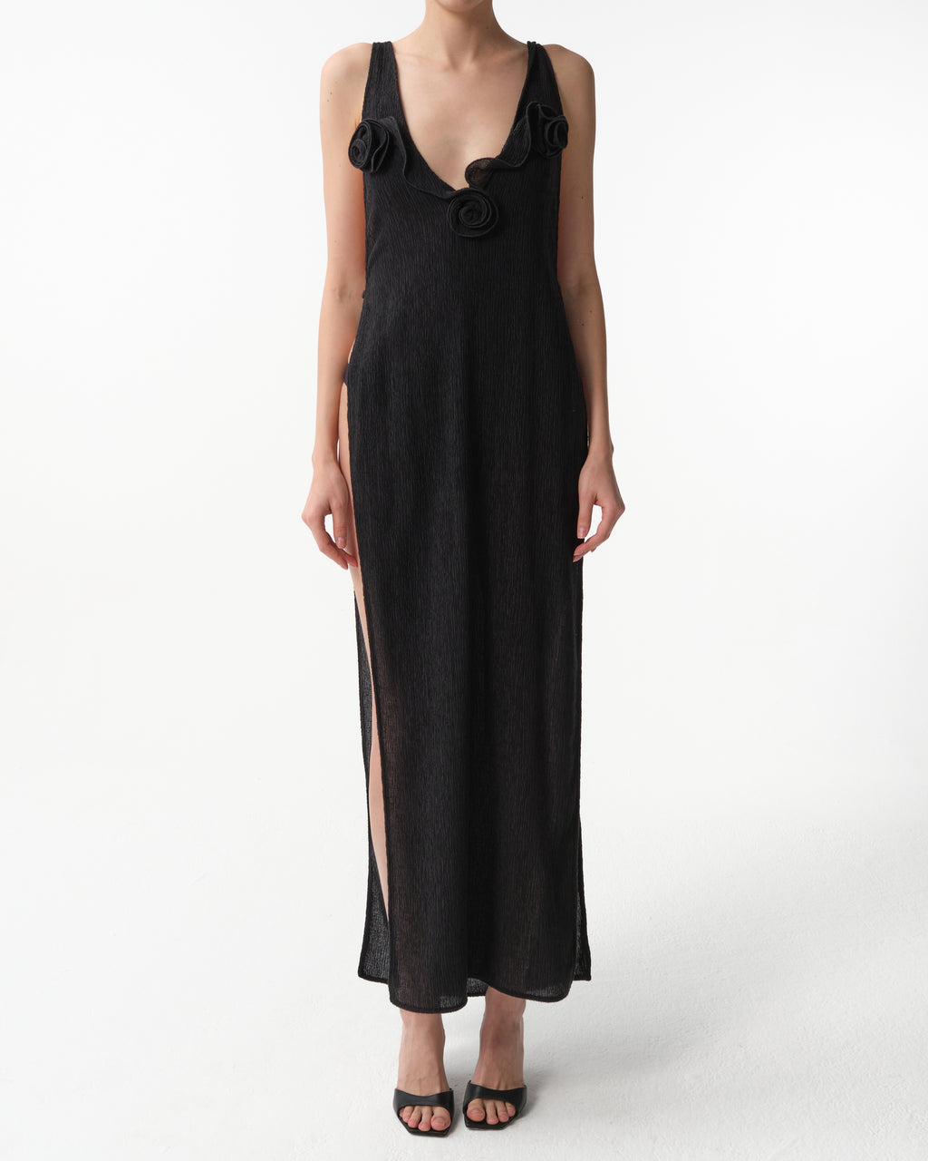 Crepe High-Leg Maxi Dress