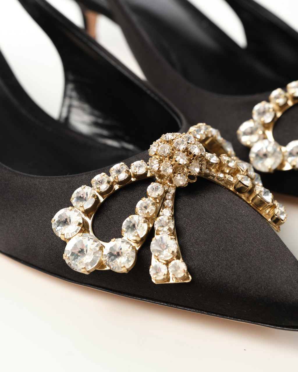 Crystal-Embellished Slingback Pumps