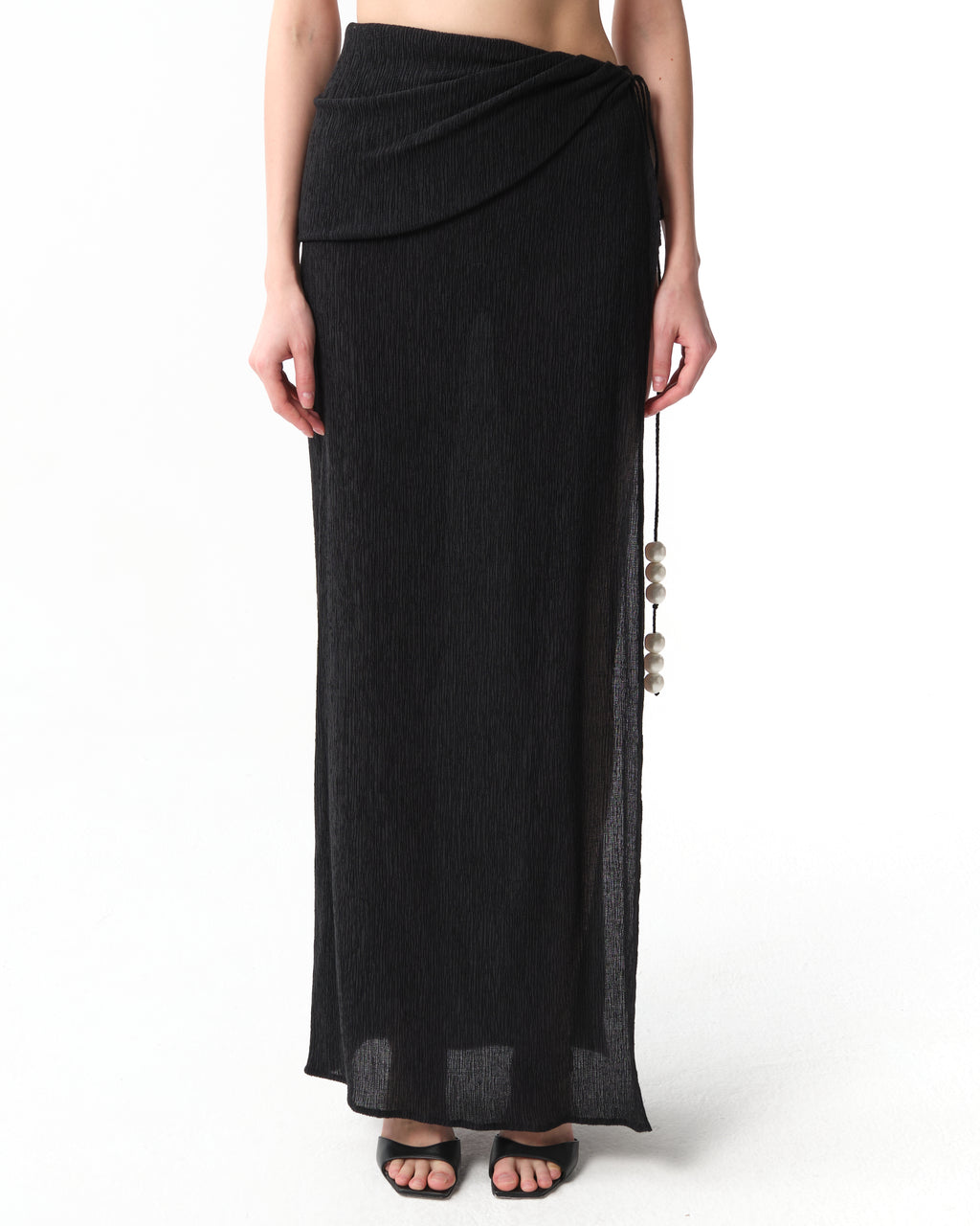 Beaded Slit Maxi Skirt