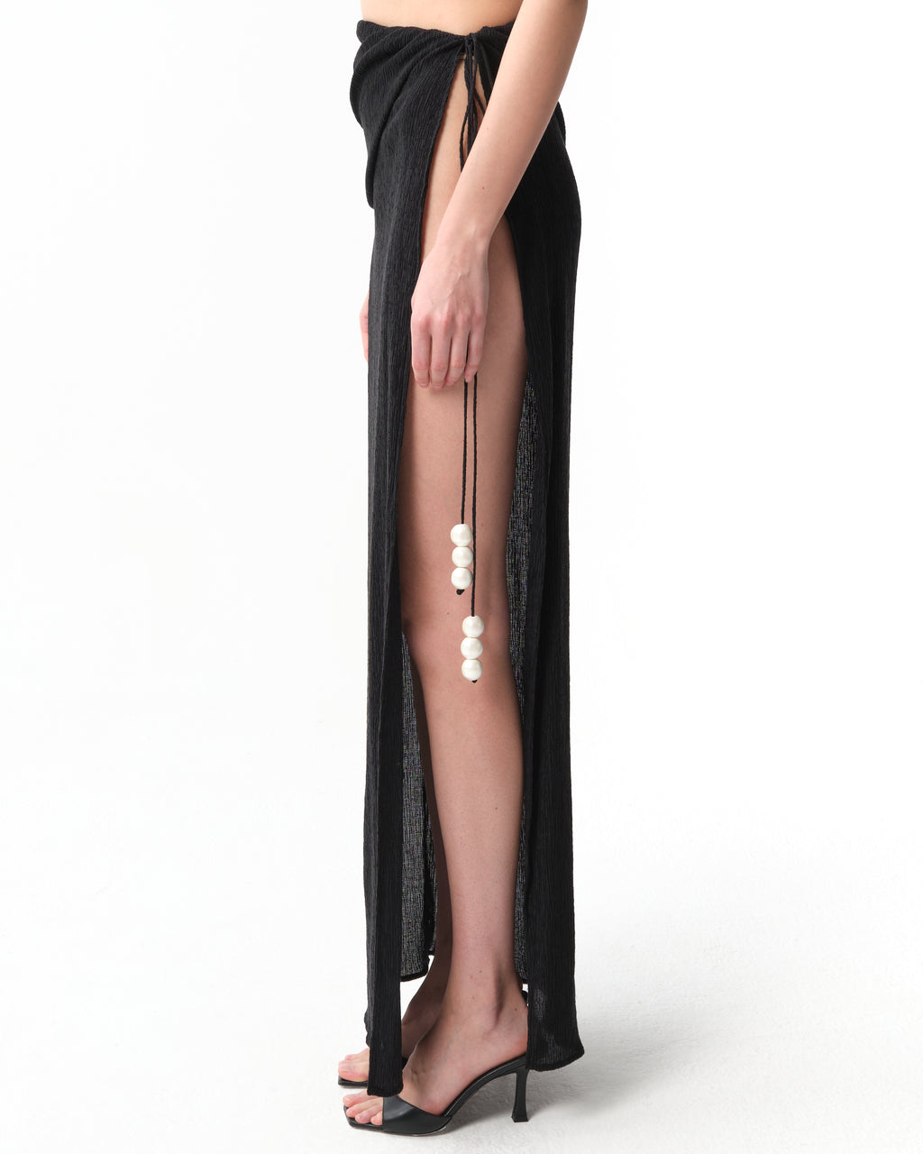 Beaded Slit Maxi Skirt