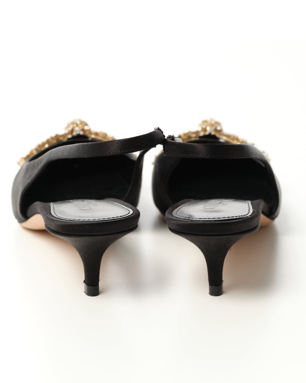 Crystal-Embellished Slingback Pumps