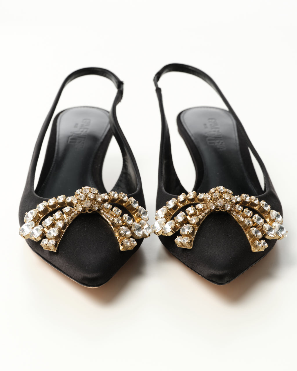 Crystal-Embellished Slingback Pumps