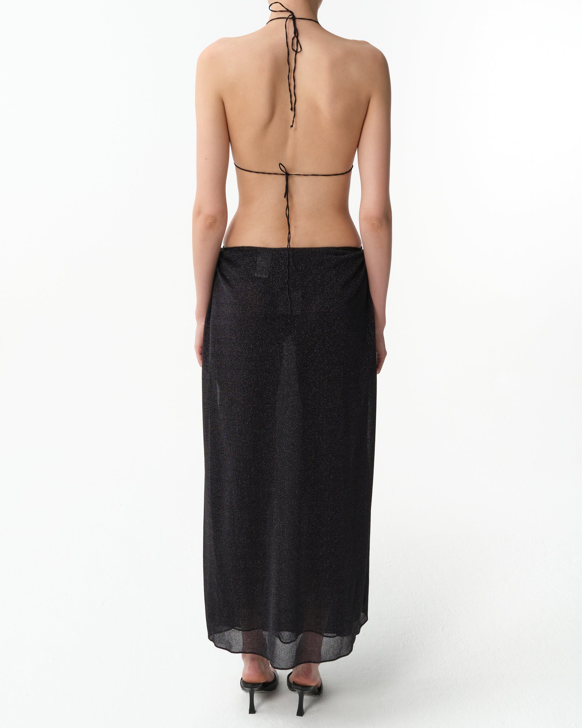 Ruched Halterneck Maxi Dress