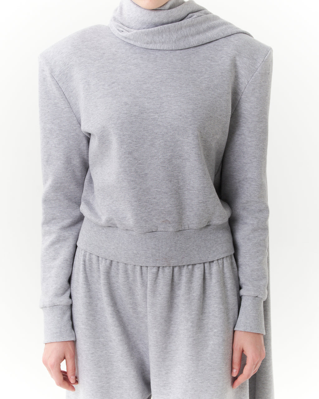 Draped Scarf Sweatshirt