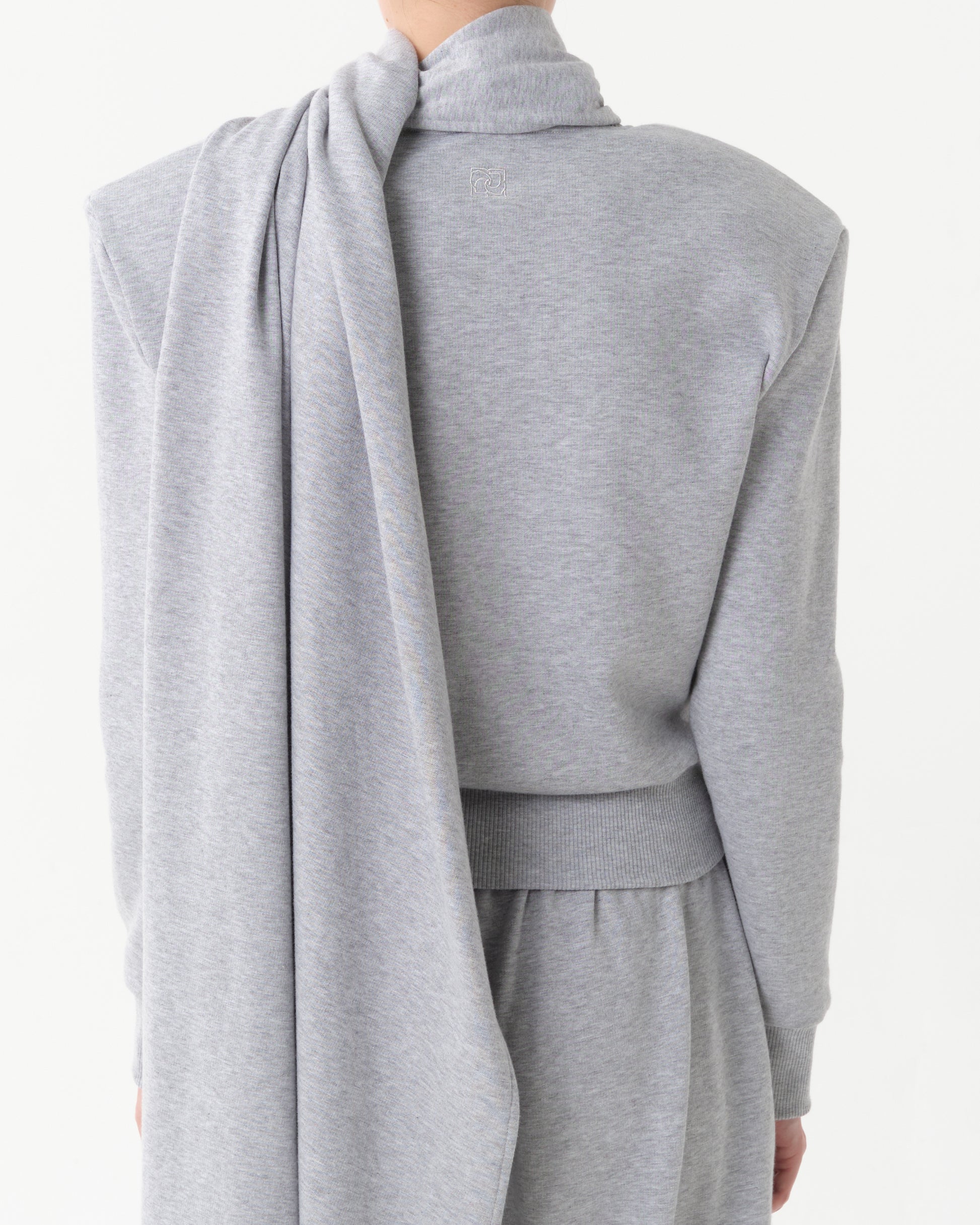 Draped Scarf Sweatshirt