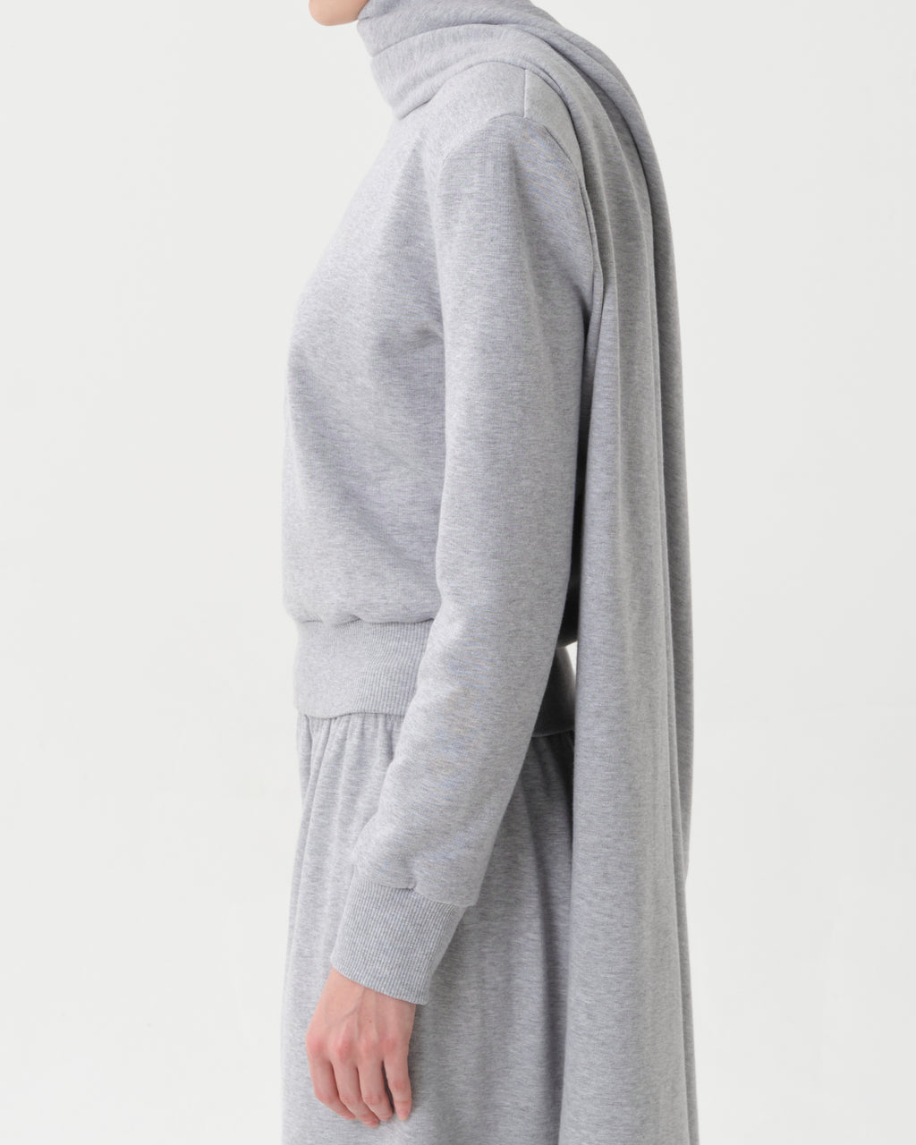 Draped Scarf Sweatshirt