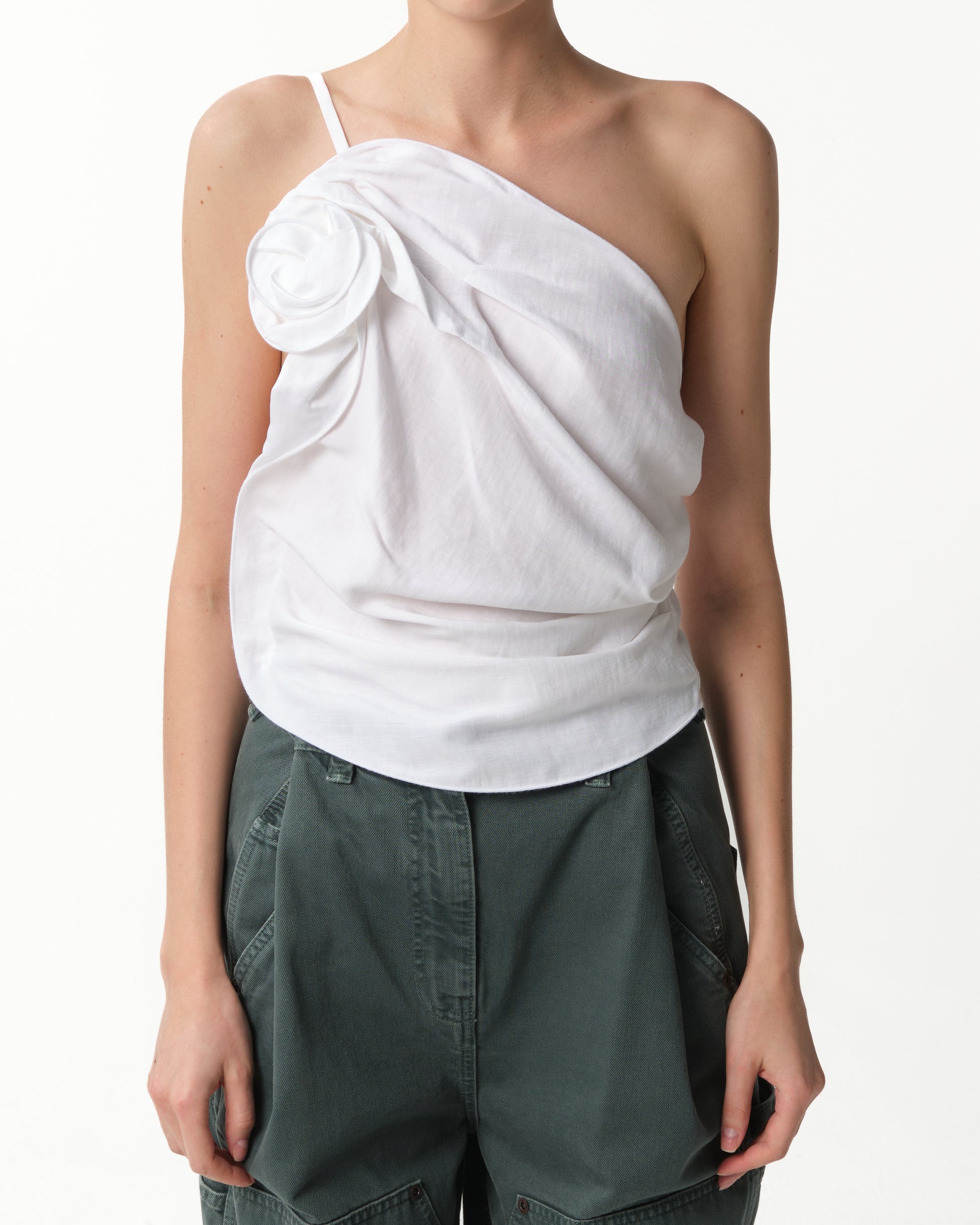 One-Shoulder Draped Top