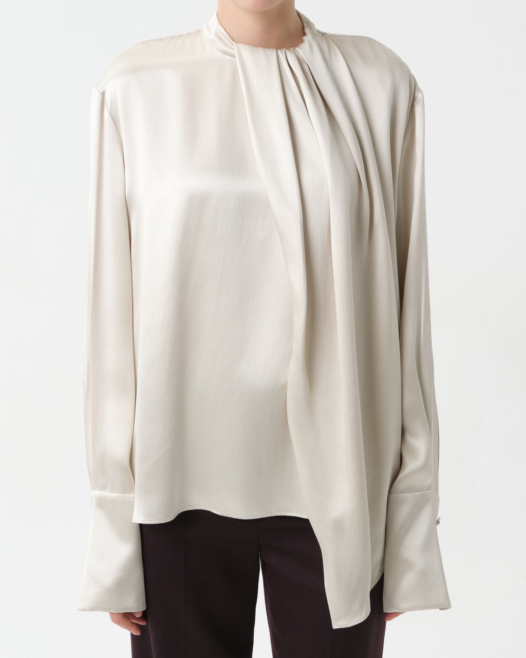 Draped Silk Blouse