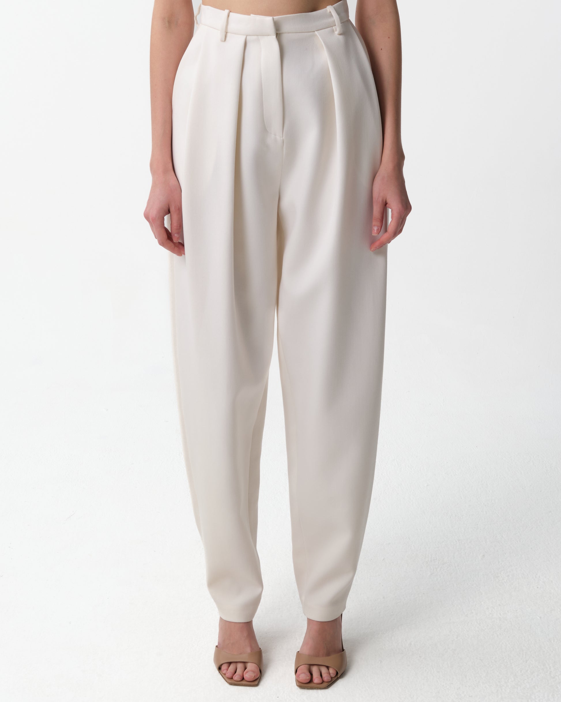 Tapered High-Waisted Trousers
