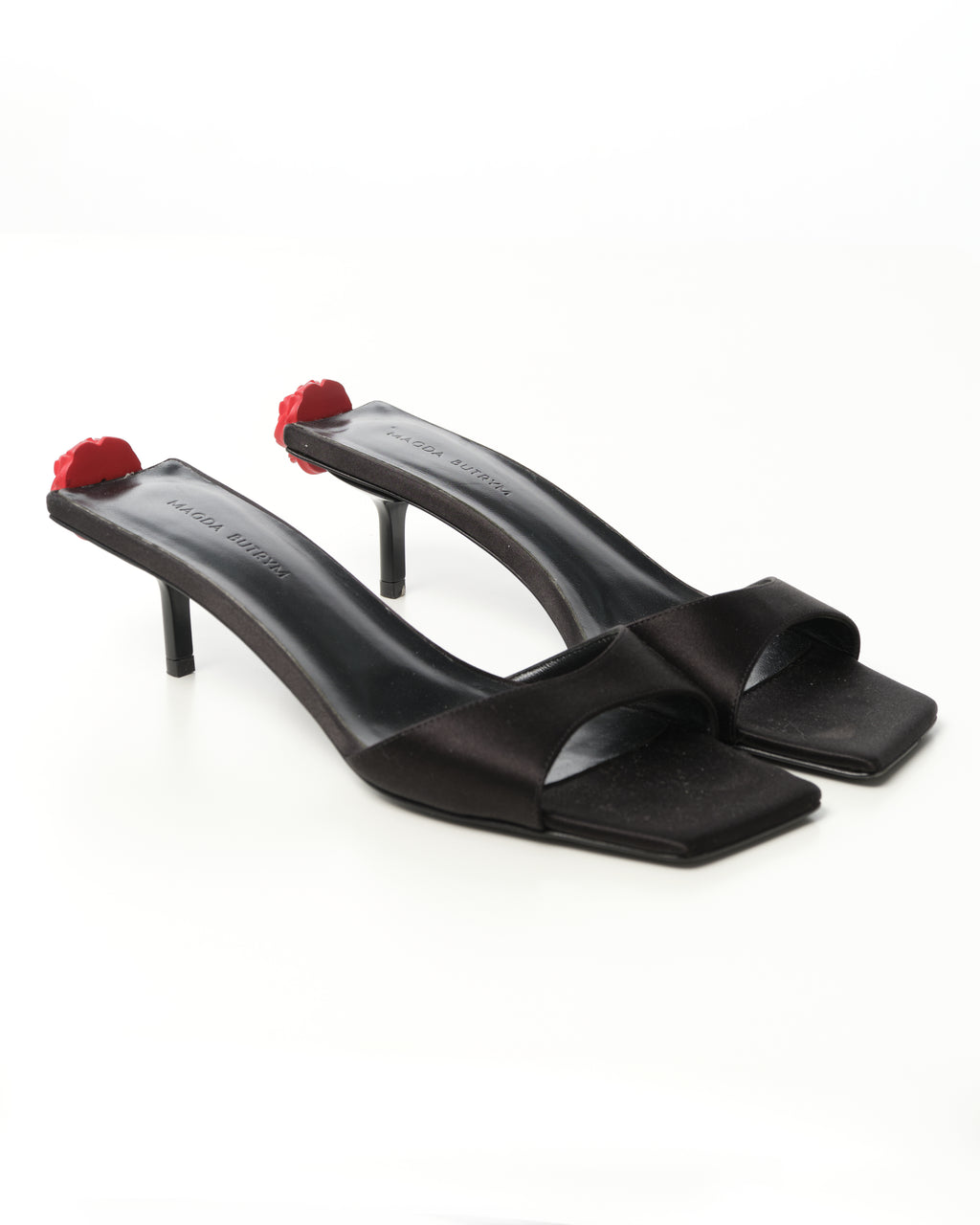 Embellished Satin Mules