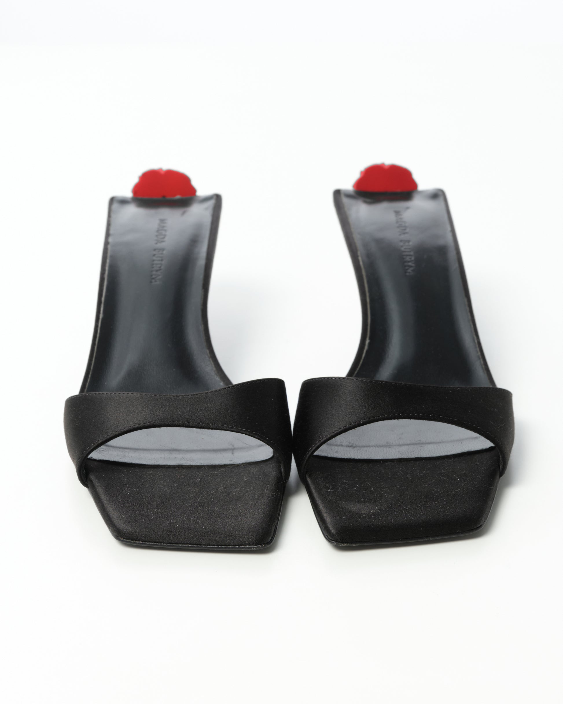 Embellished Satin Mules