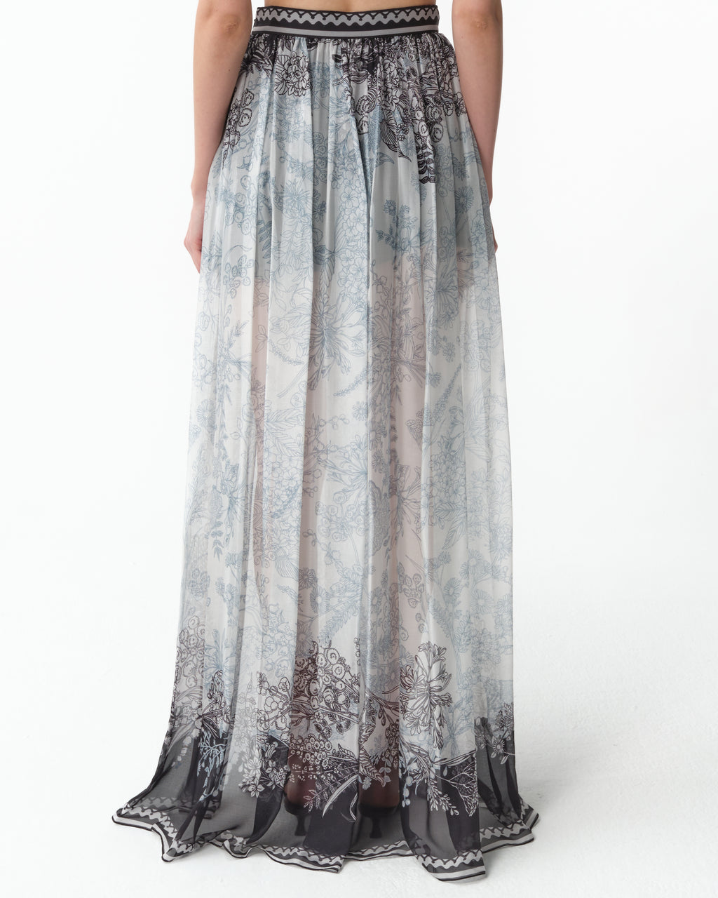 Printed Silk Chiffon Skirt