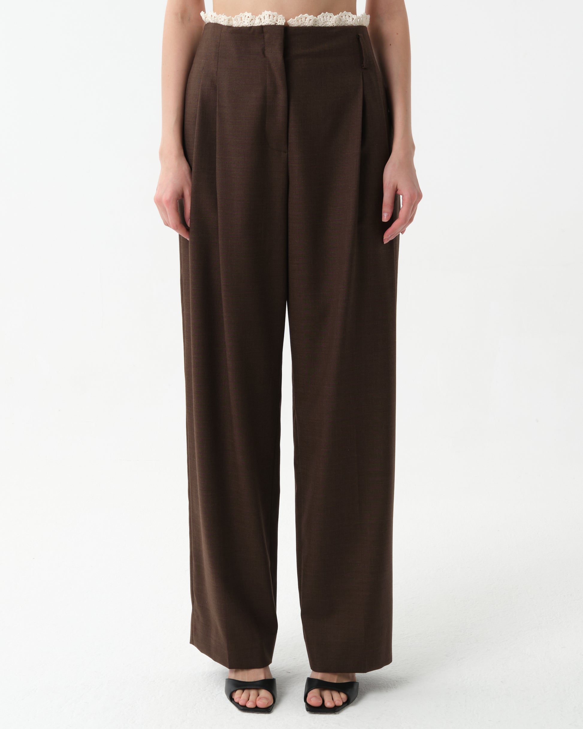 Waistband-Detail Trousers