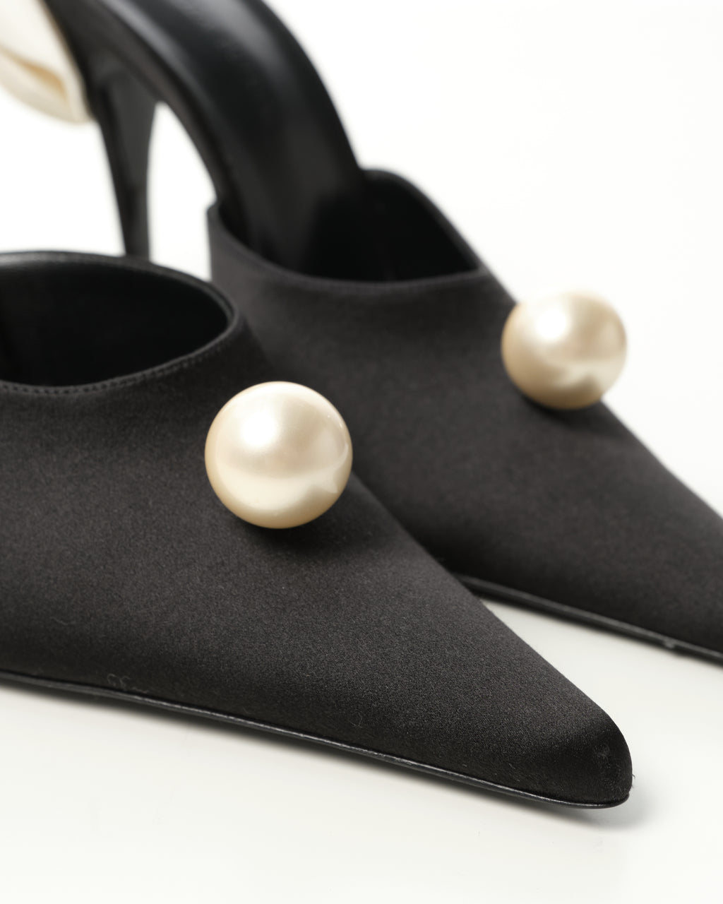 Faux-Pearl Embellished Mules