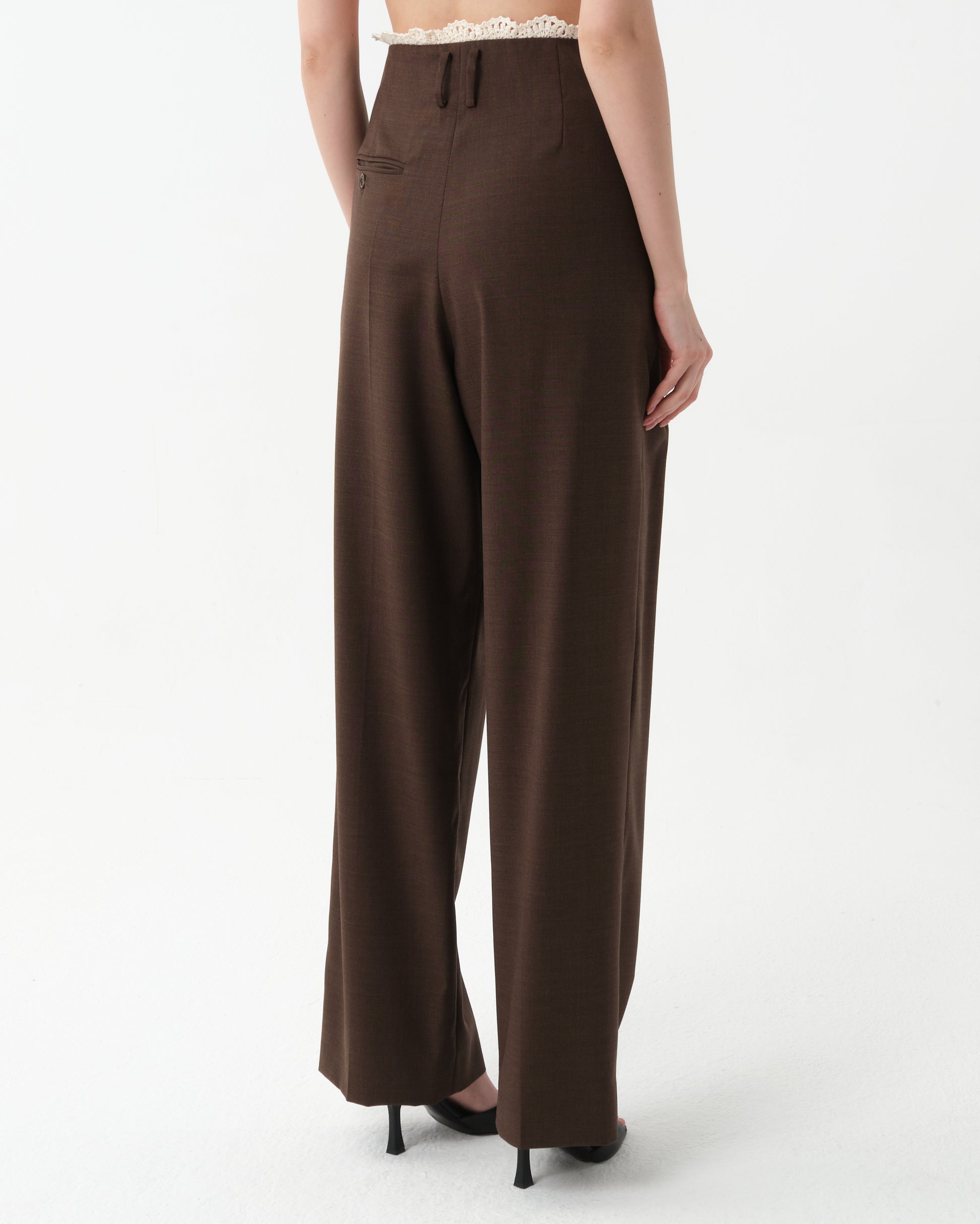 Waistband-Detail Trousers
