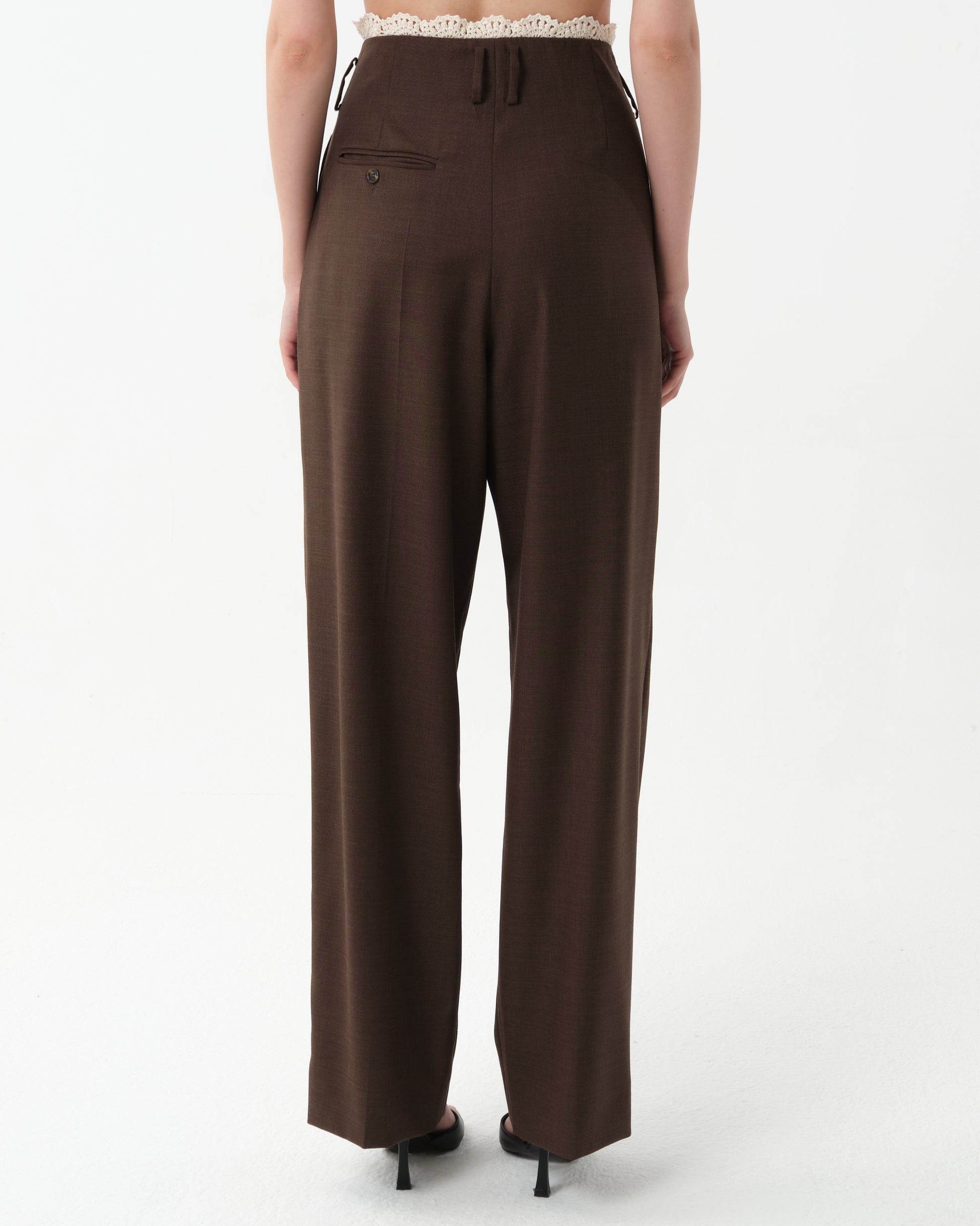 Waistband-Detail Trousers