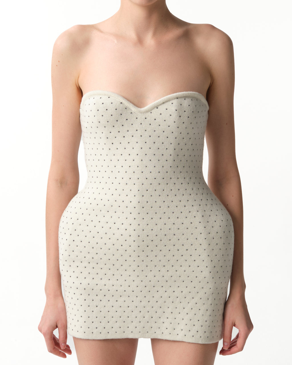 Strapless Wool Mini Dress