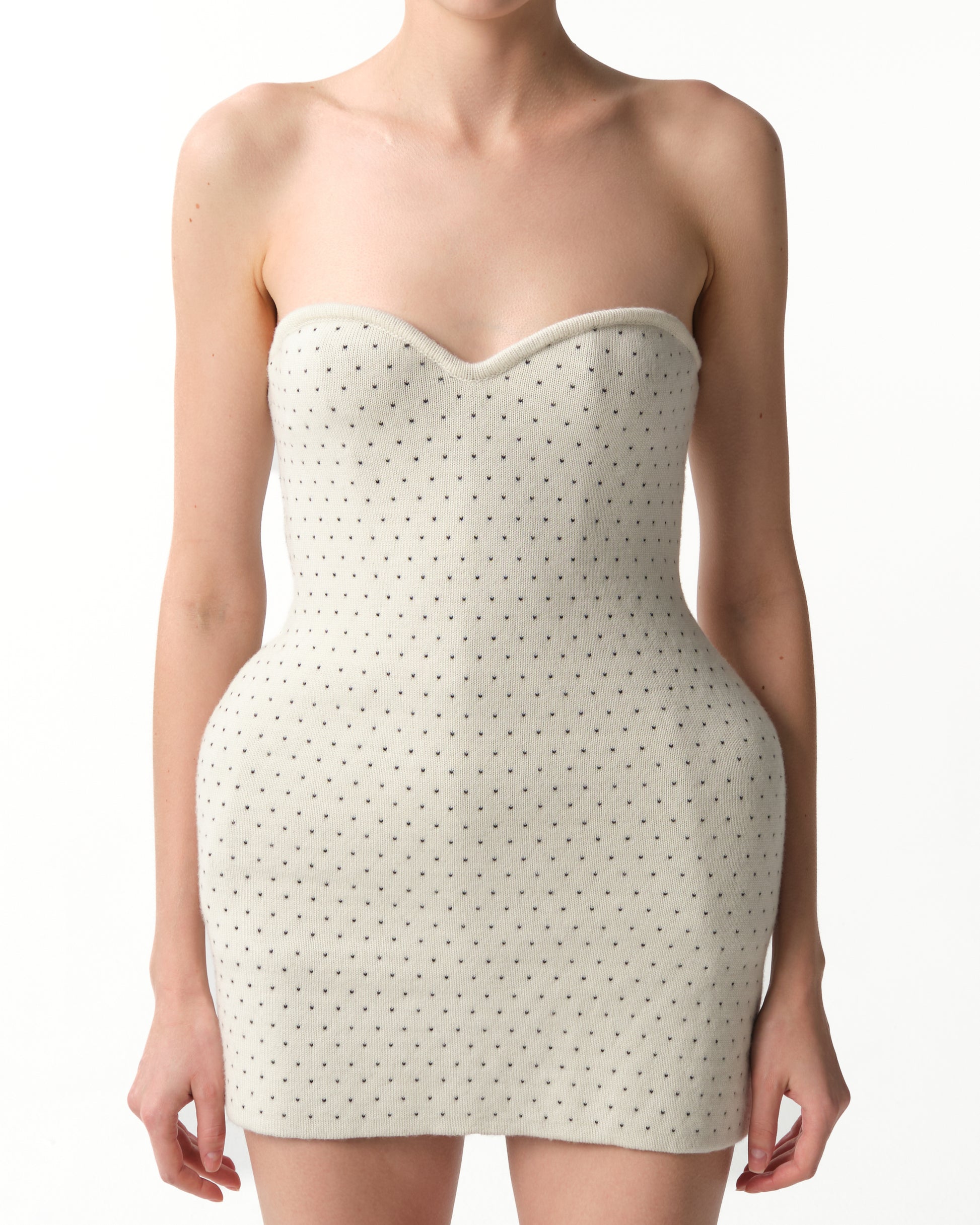 Strapless Wool Mini Dress