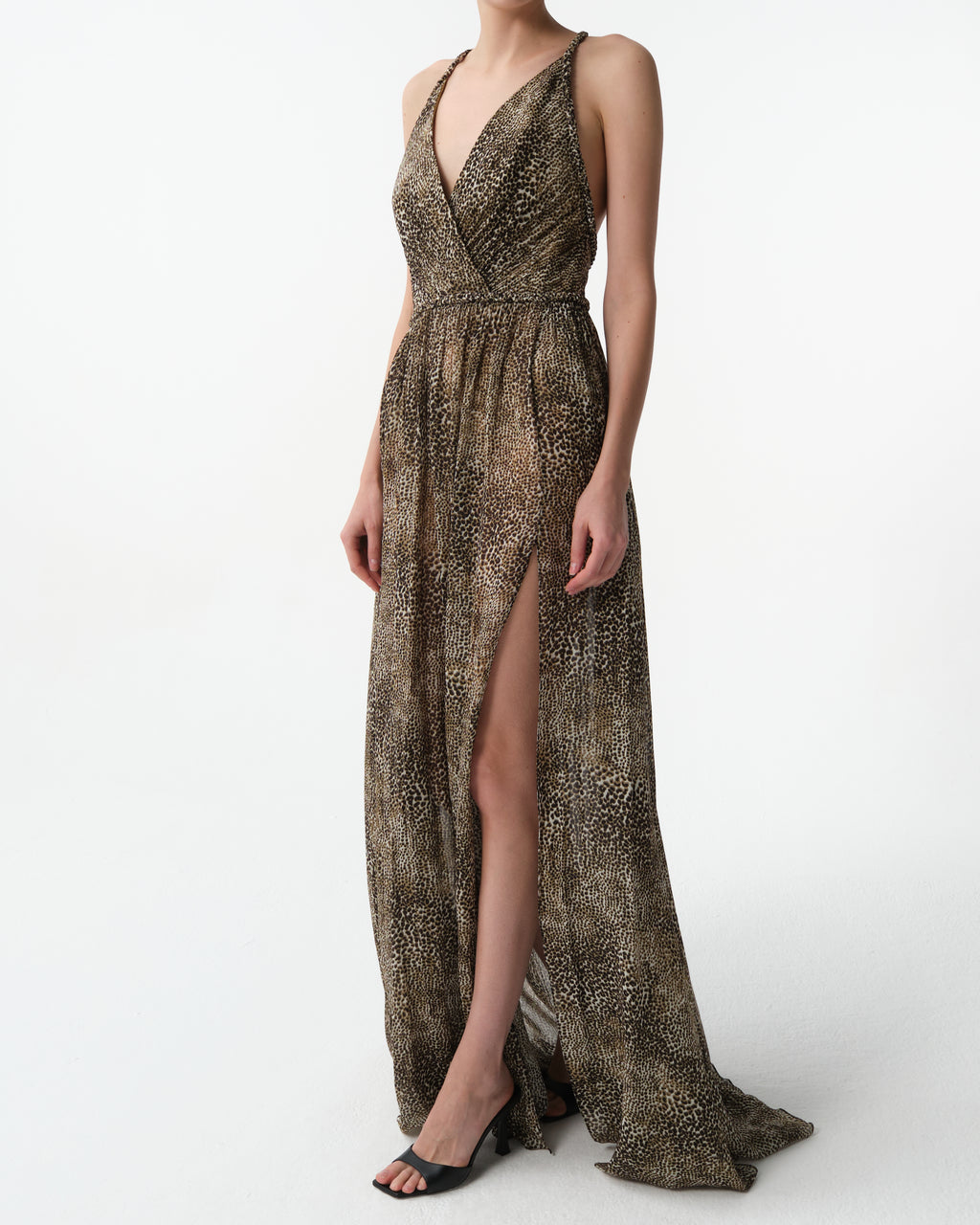 Animalier Print Silk Dress