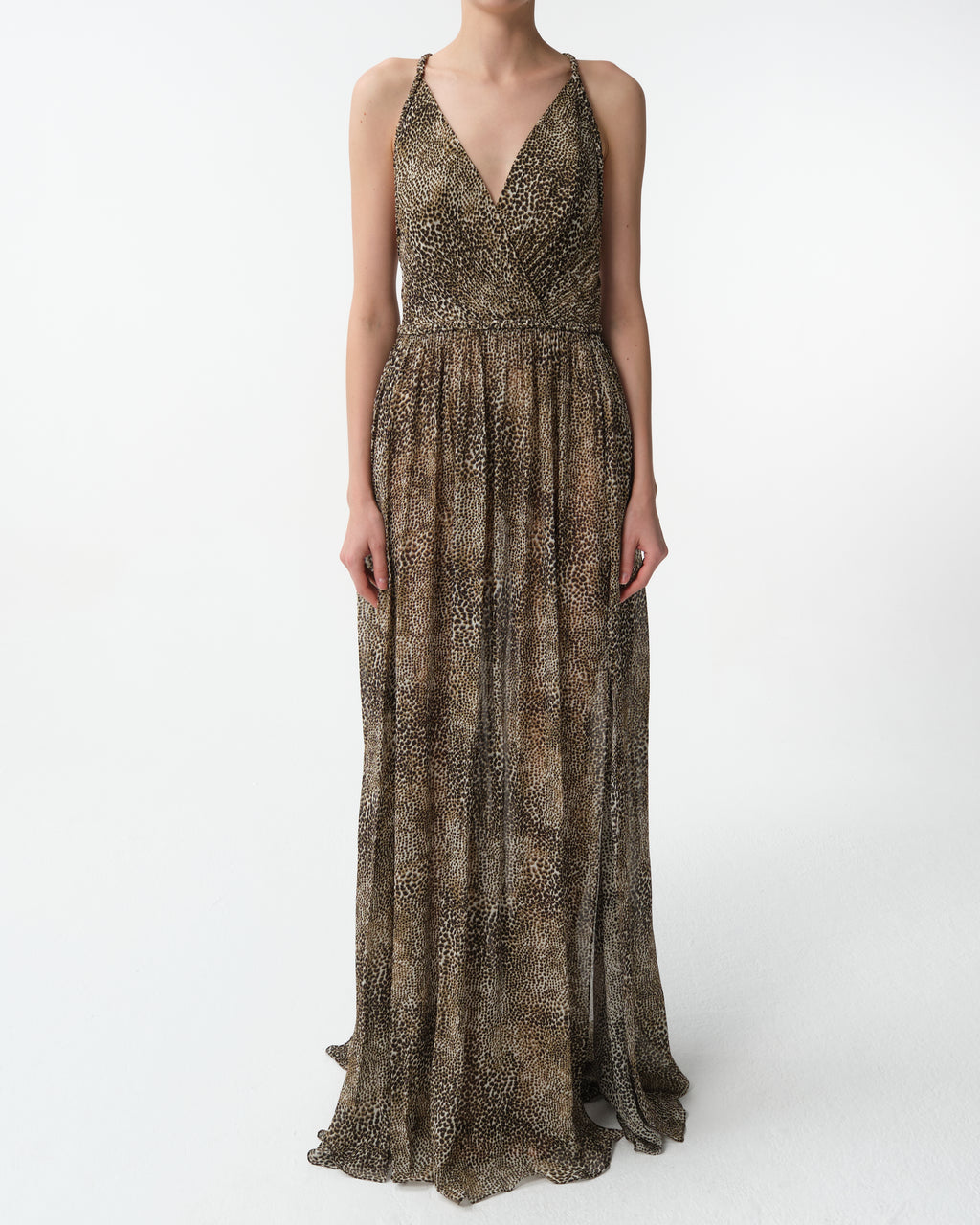 Animalier Print Silk Dress