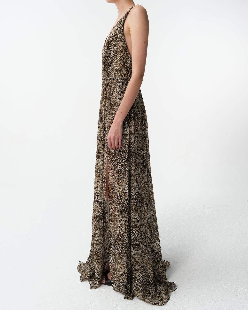 Animalier Print Silk Dress