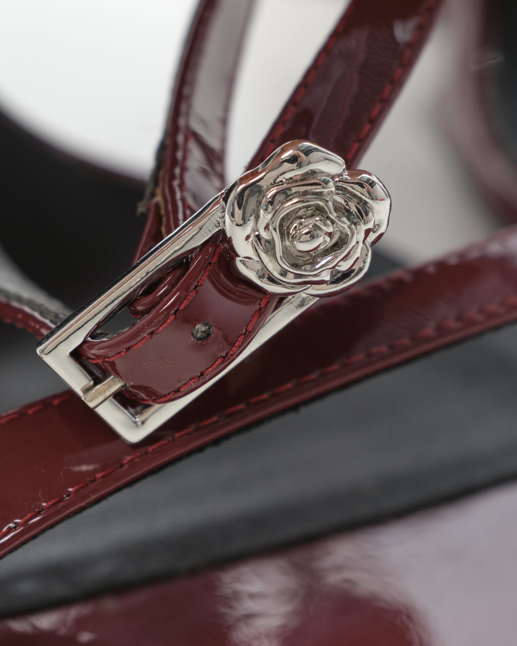 Patent-Leather Wedge Sandals