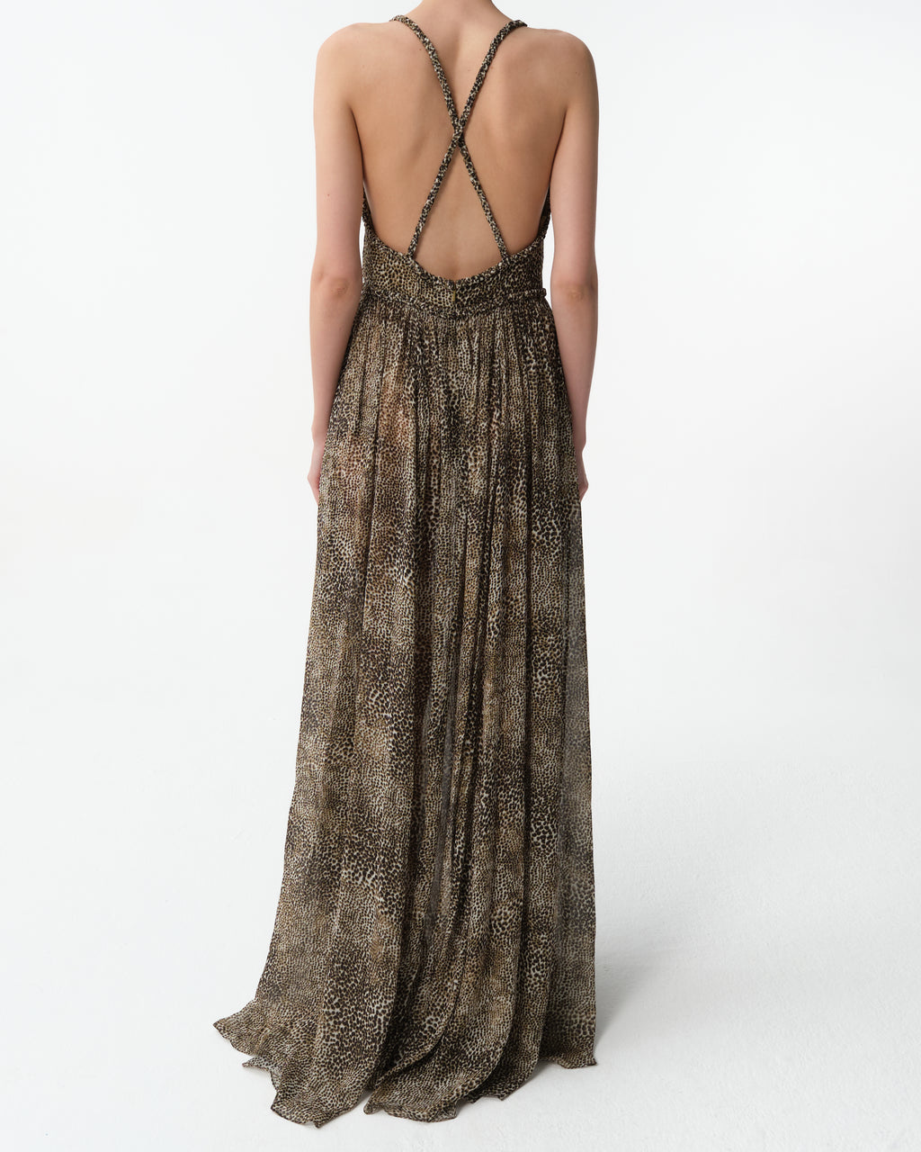 Animalier Print Silk Dress