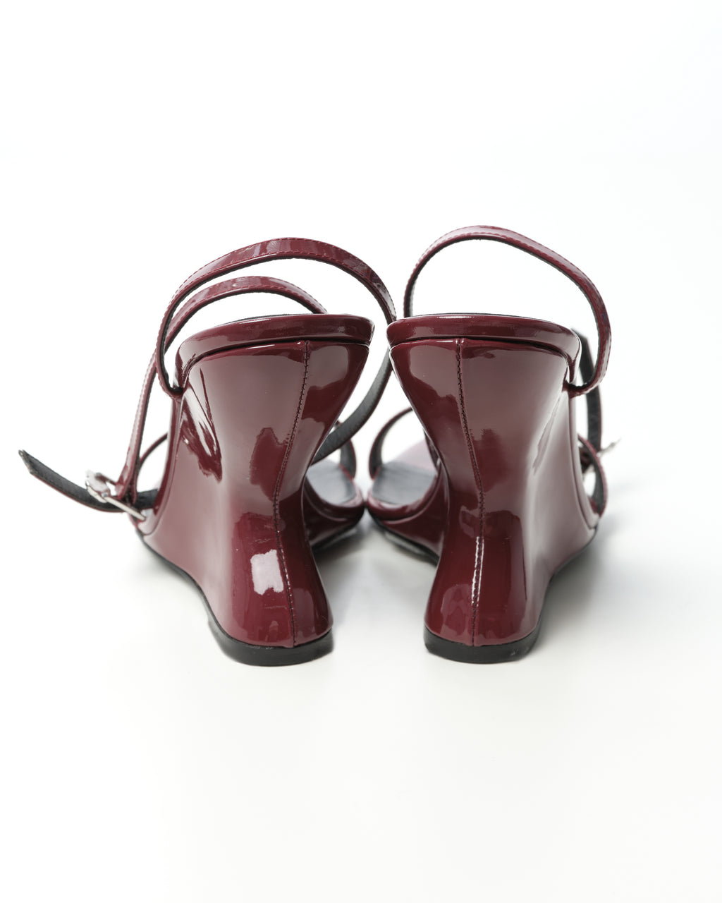 Patent-Leather Wedge Sandals