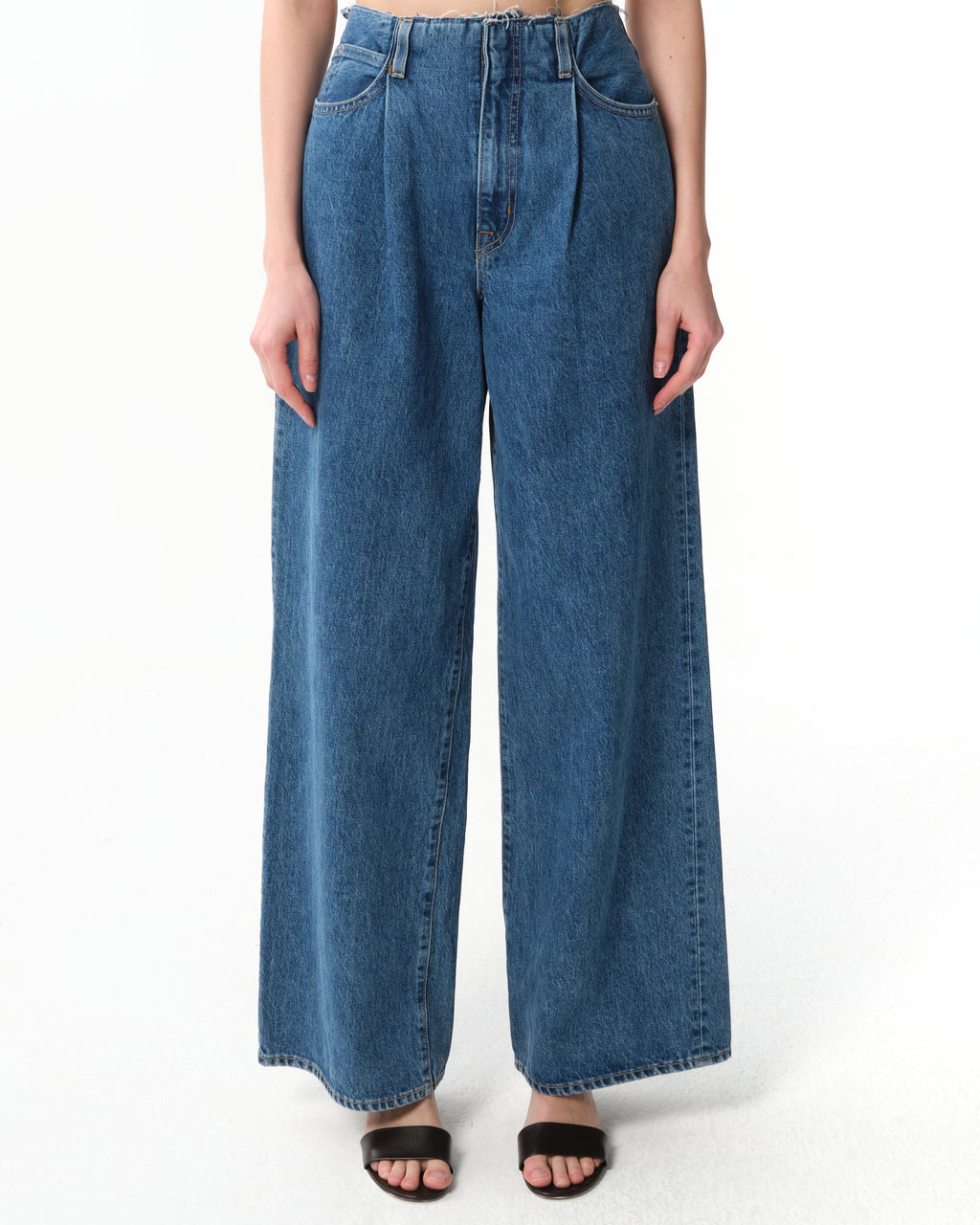 Abby Pleated Wide-Leg Jeans