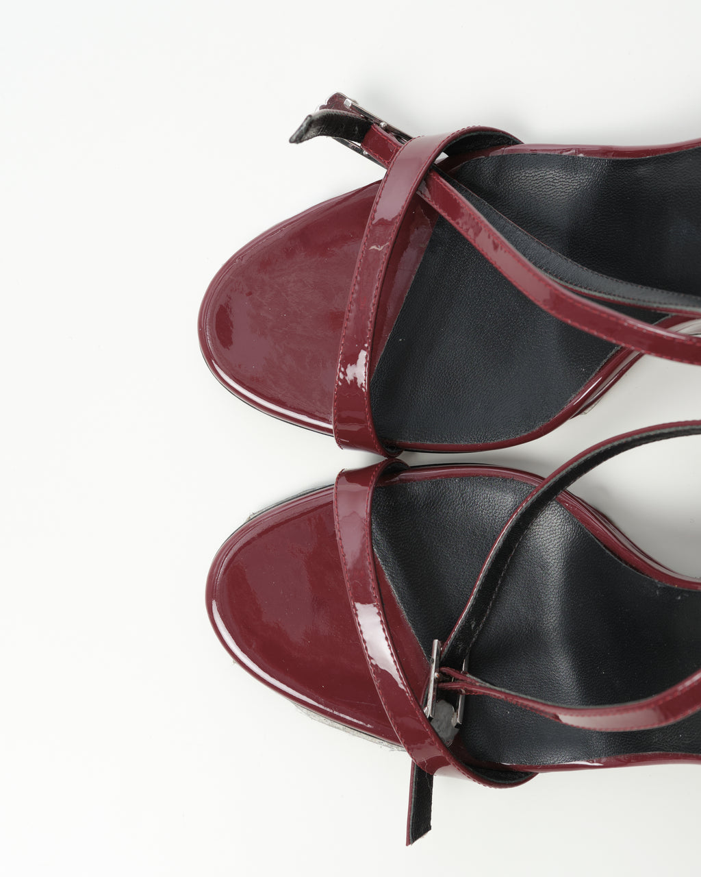 Patent-Leather Wedge Sandals