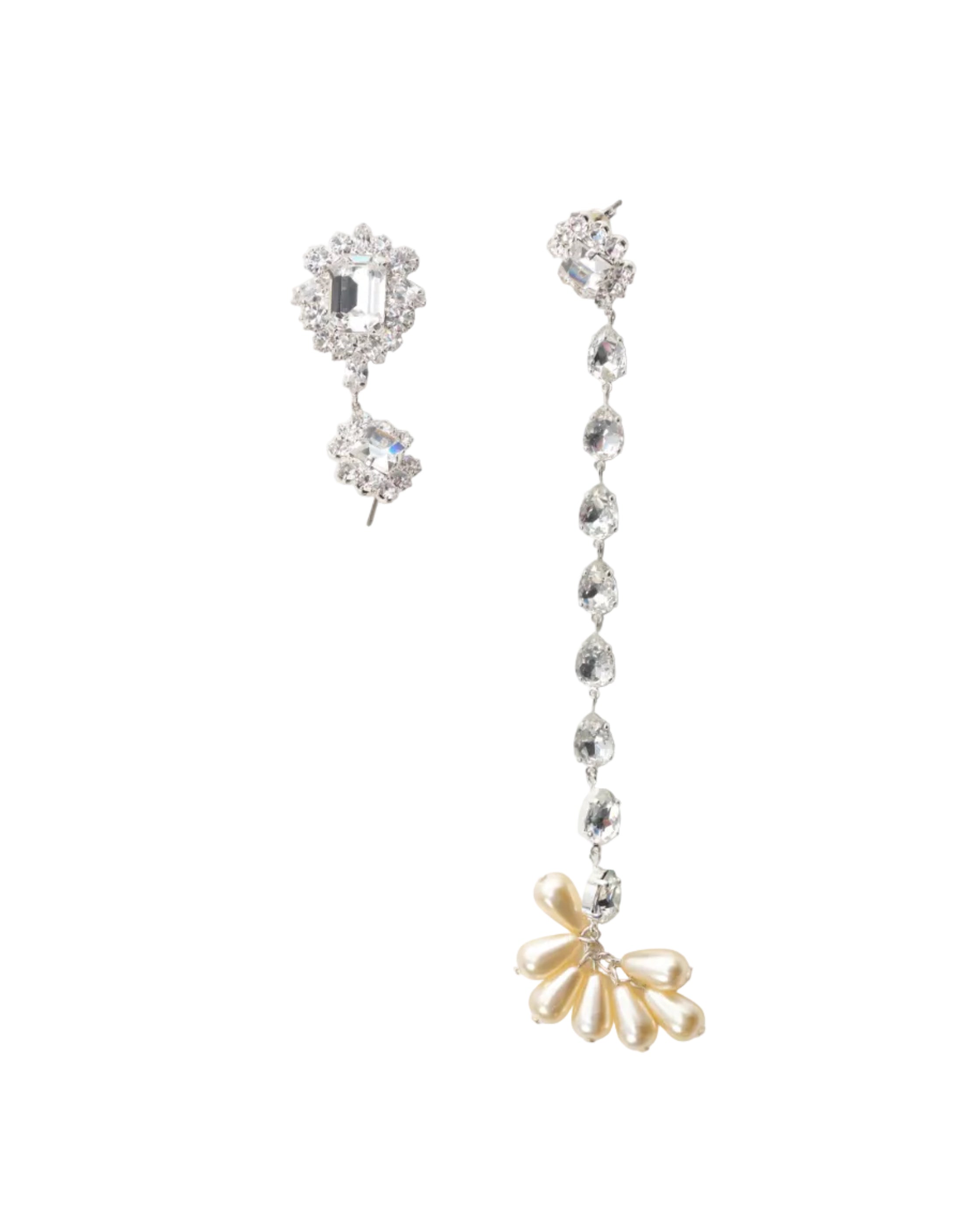 Asymmetrical Crystal Fringe Earrings