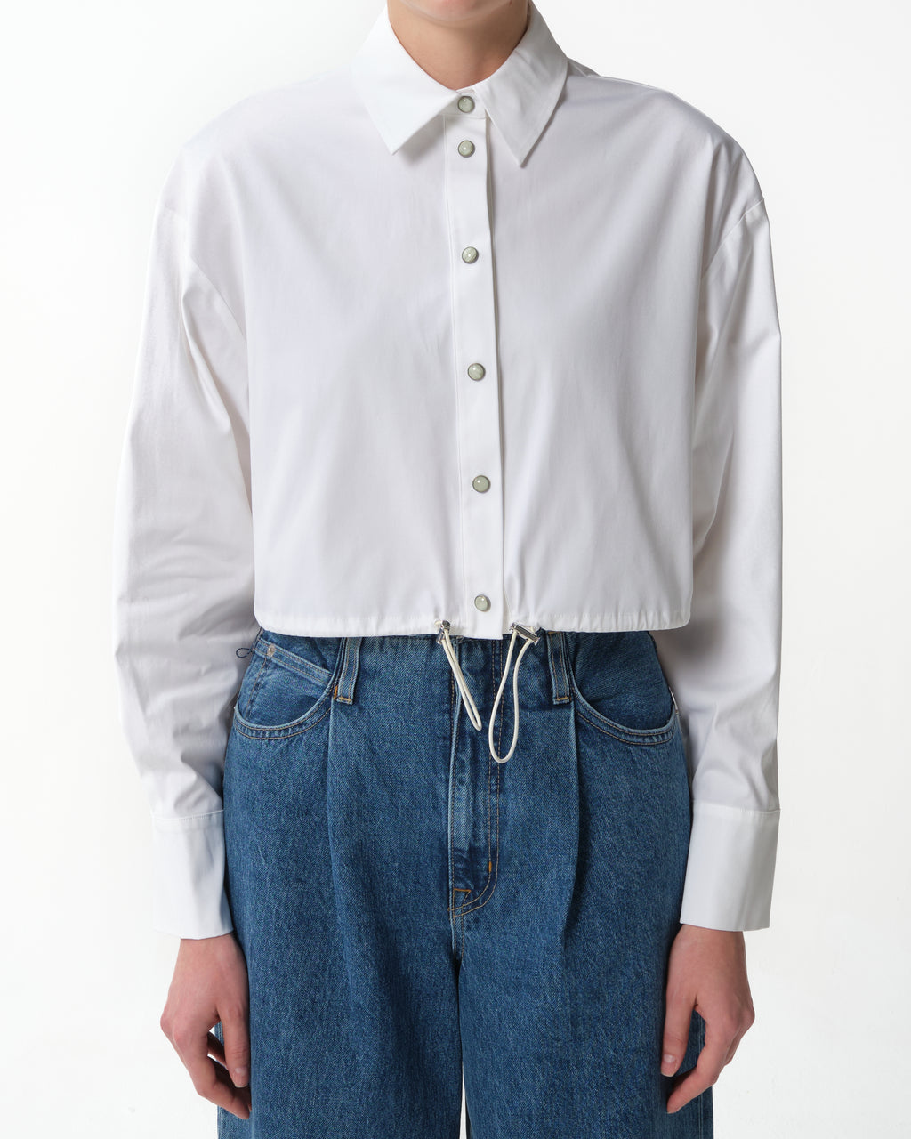 Cropped Poplin Shirt