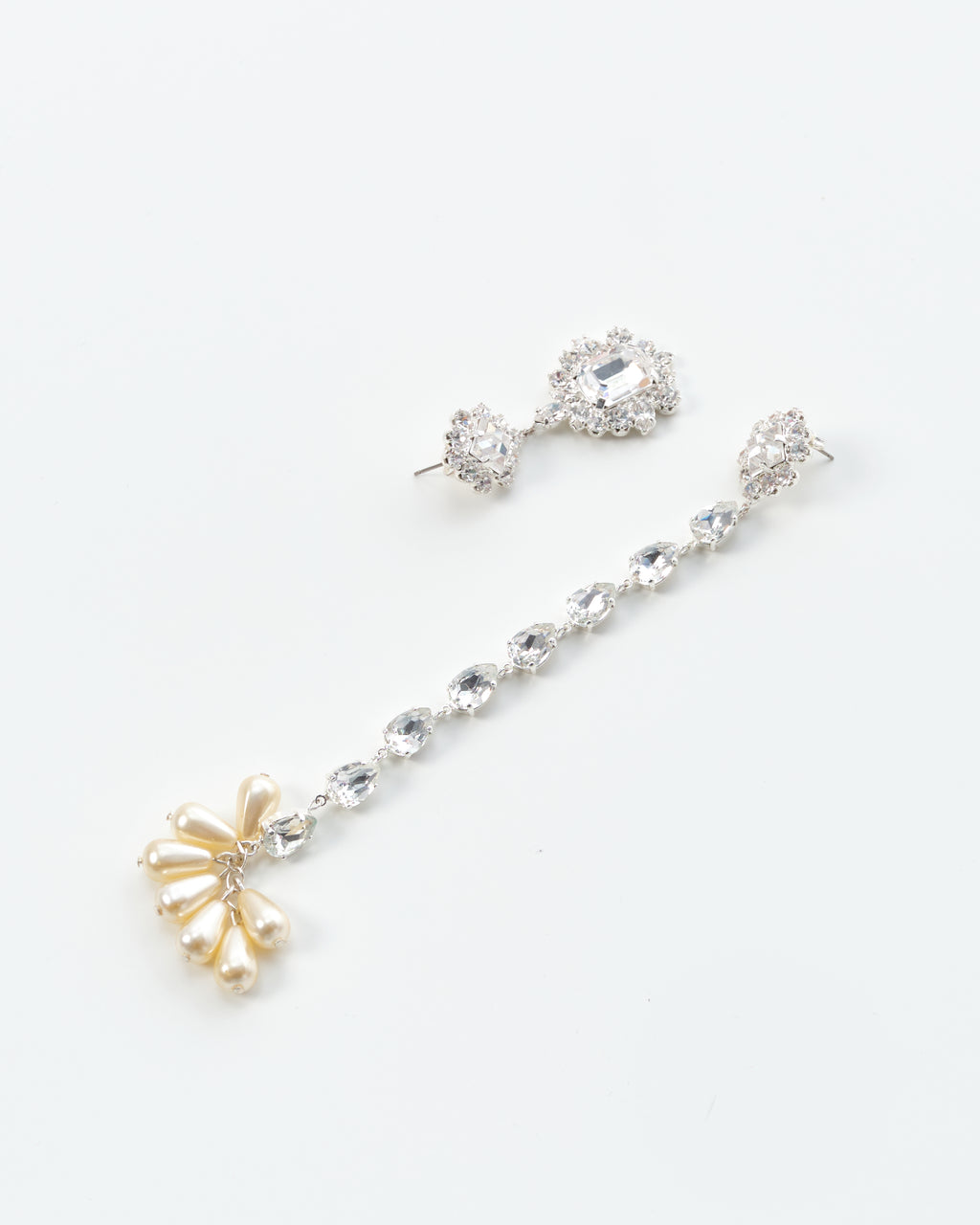 Asymmetrical Crystal Fringe Earrings