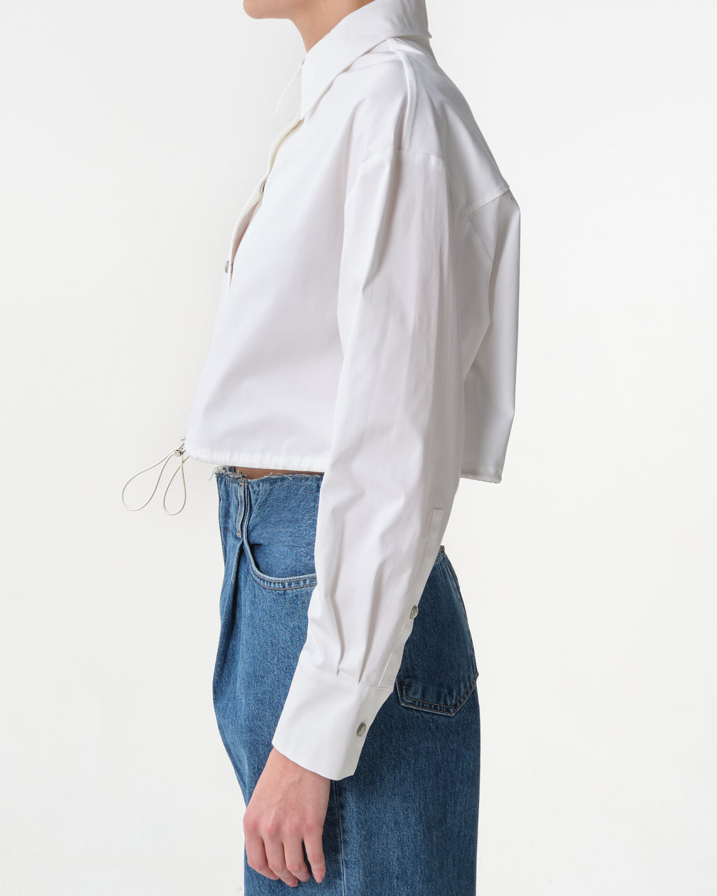 Cropped Poplin Shirt