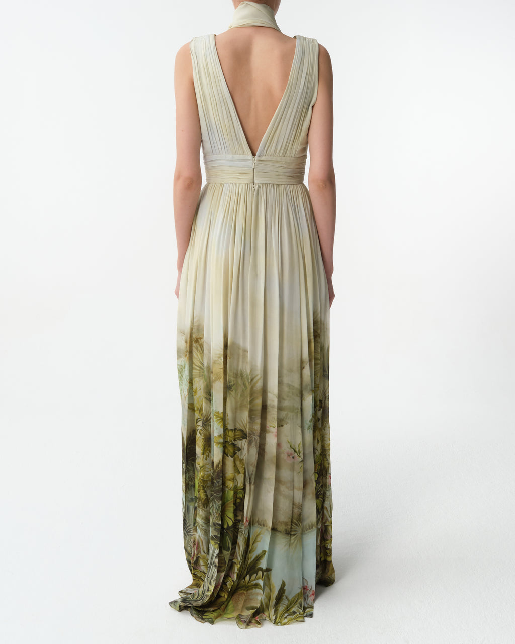 Printed Chiffon Long Dress