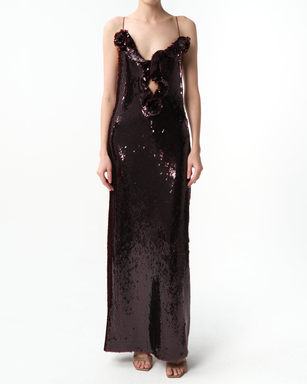 Sequin-Embellished Maxi Dress