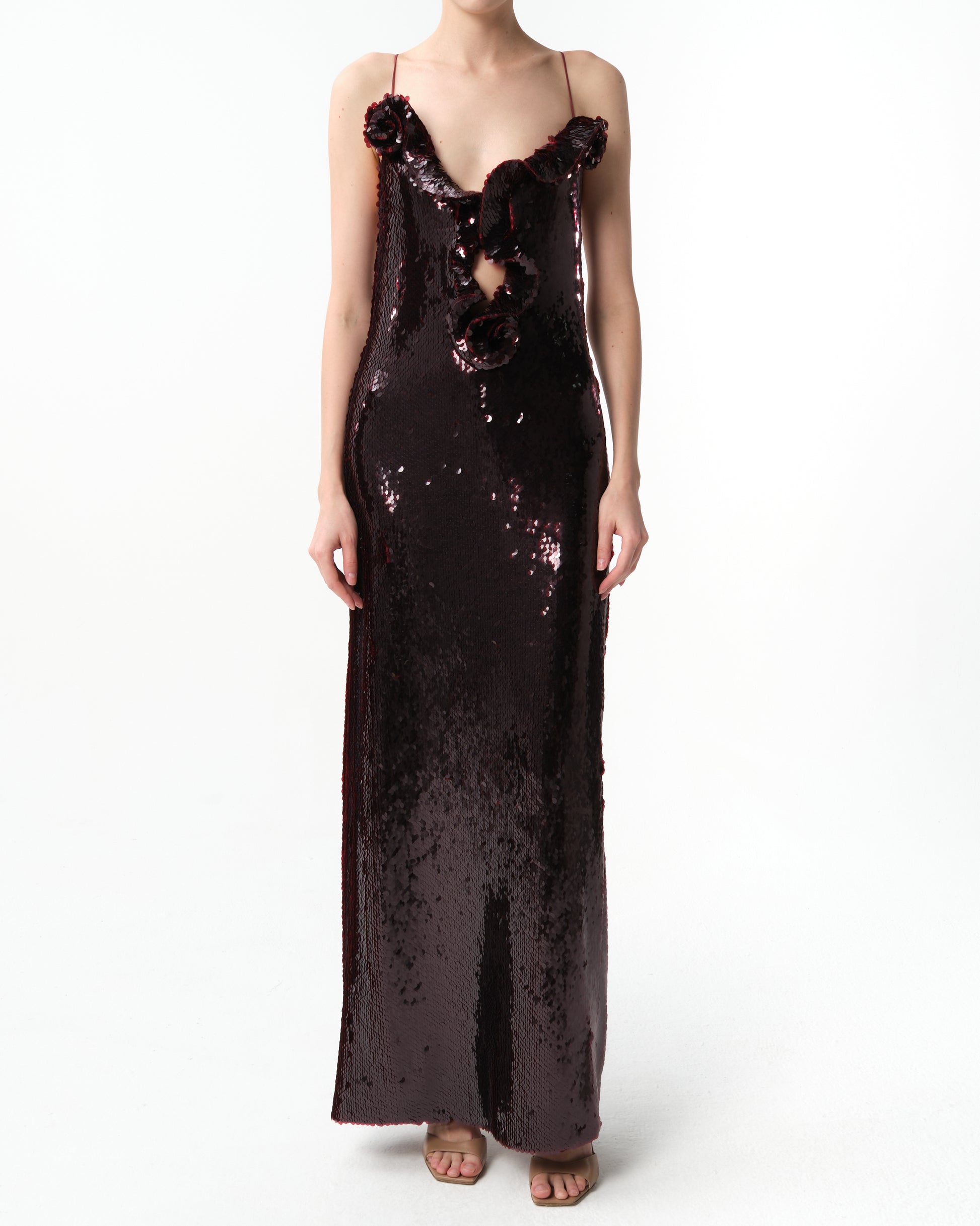 Sequin-Embellished Maxi Dress