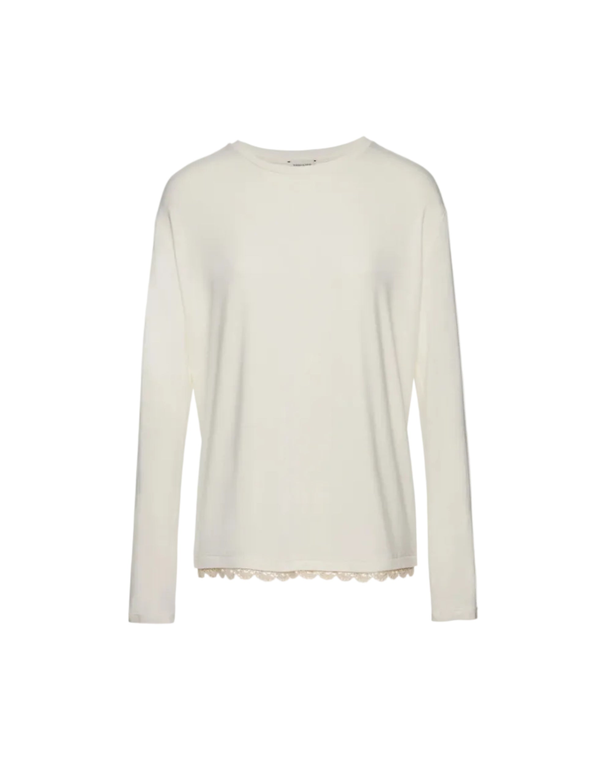 Lace-Detail Long-Sleeve T-Shirt