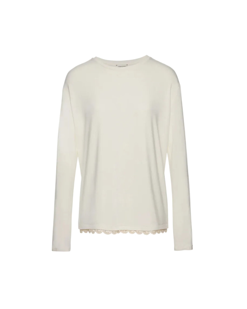 Lace-Detail Long-Sleeve T-Shirt