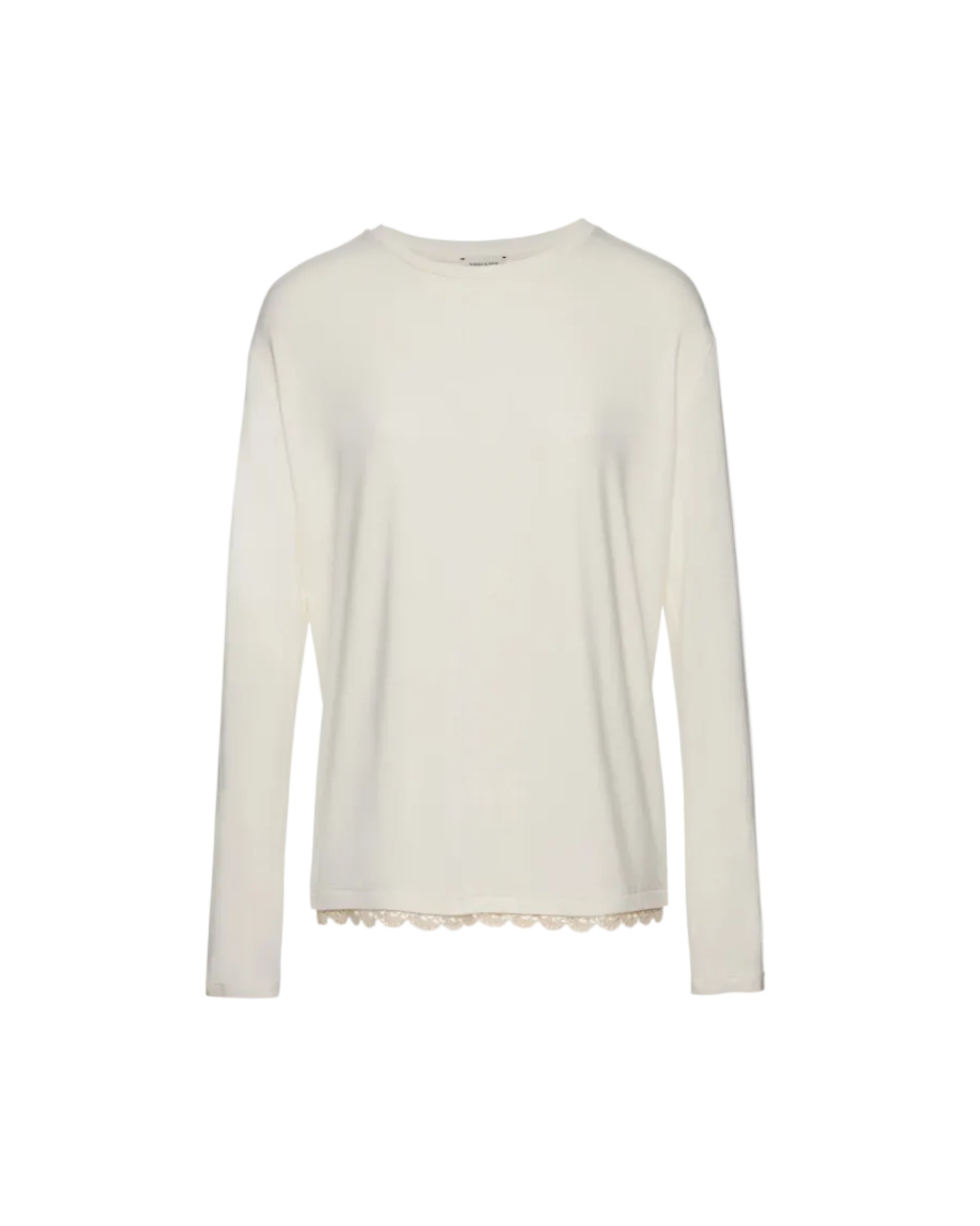 Lace-Detail Long-Sleeve T-Shirt