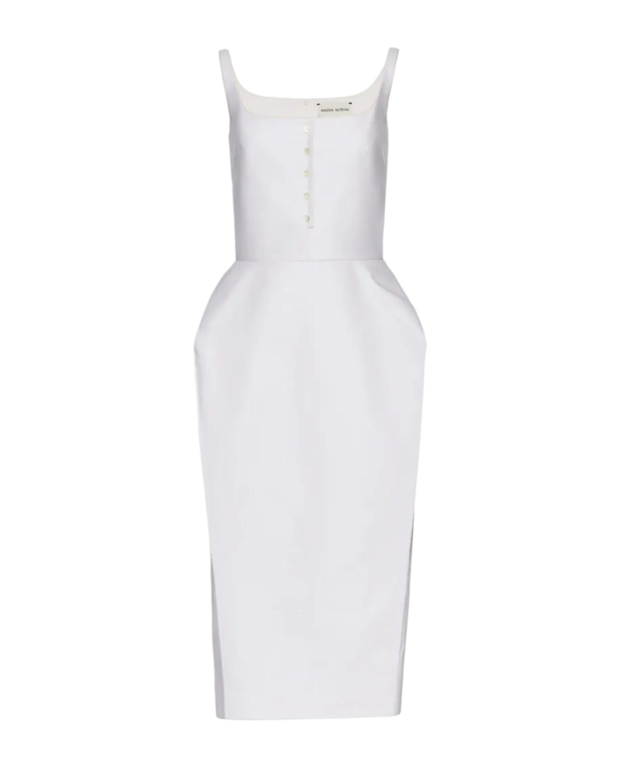 Buttoned Hip Pad Dress